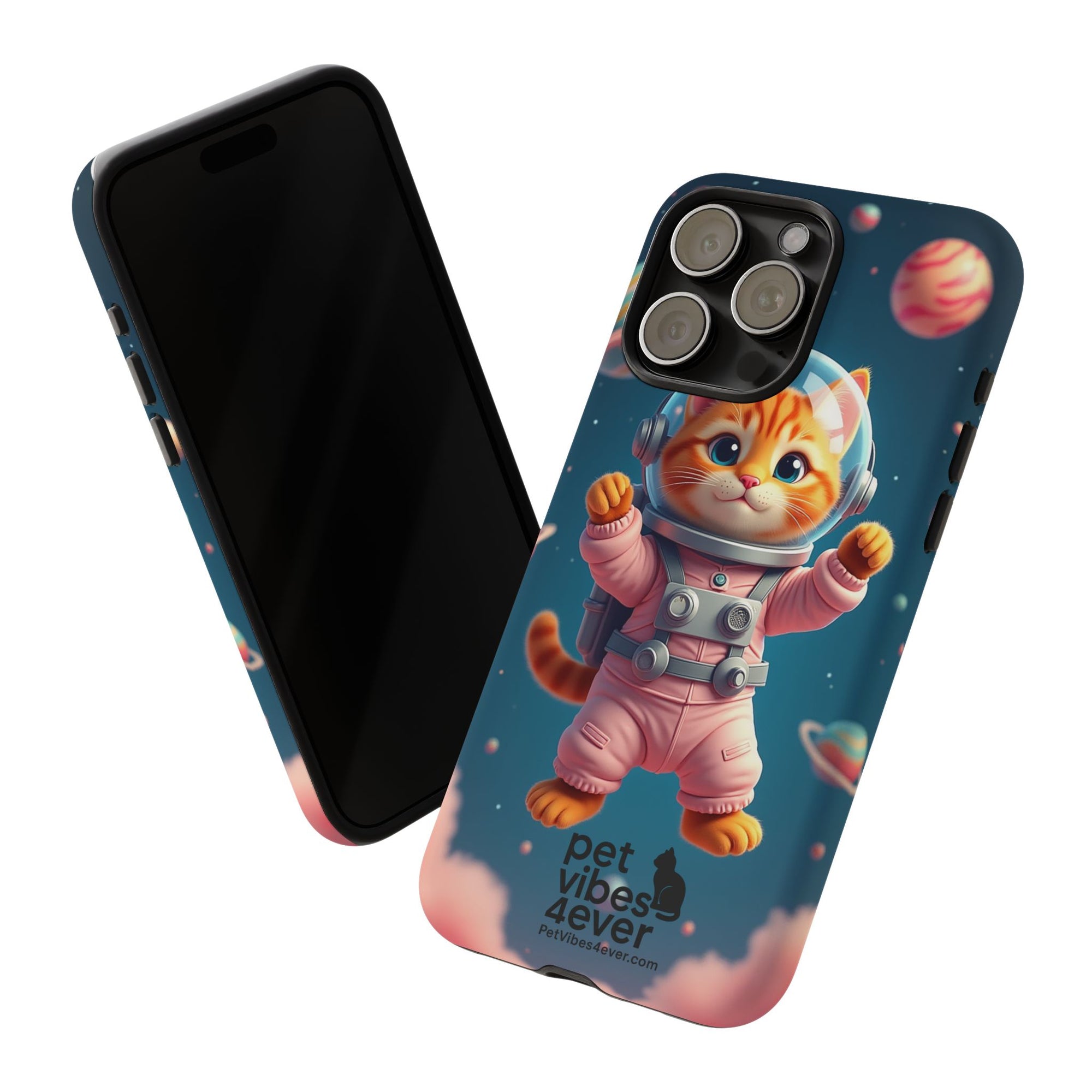Cute Cat Phone Case, Cat Lovers Gift, Astrological Accessories, Fun Tech Gear, Space Theme Phone Cover