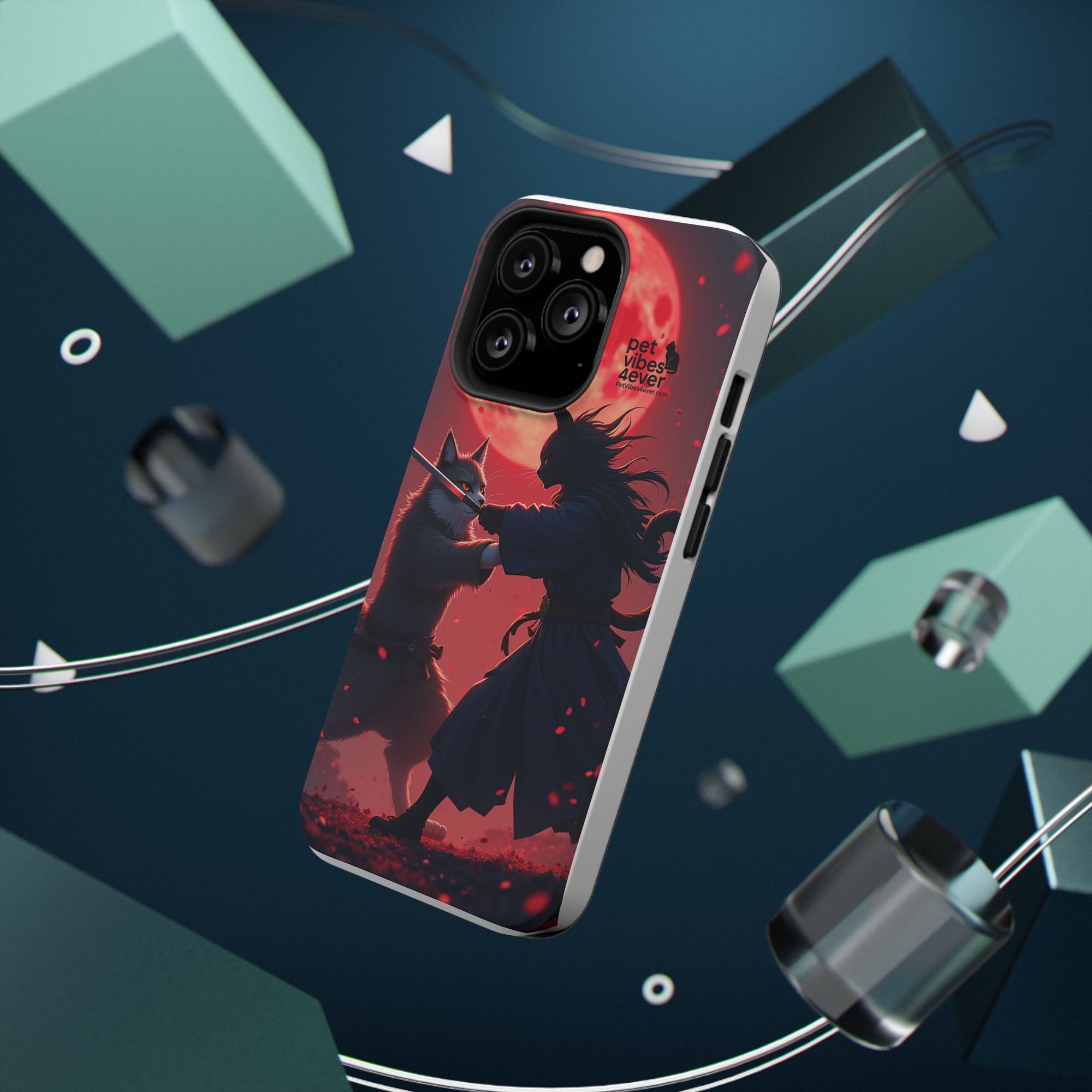 Samurai Cat Phone Case – Impact-Resistant, Pet Lovers, Cool Tech Accessories, Anime Aesthetic, Unique Gifts