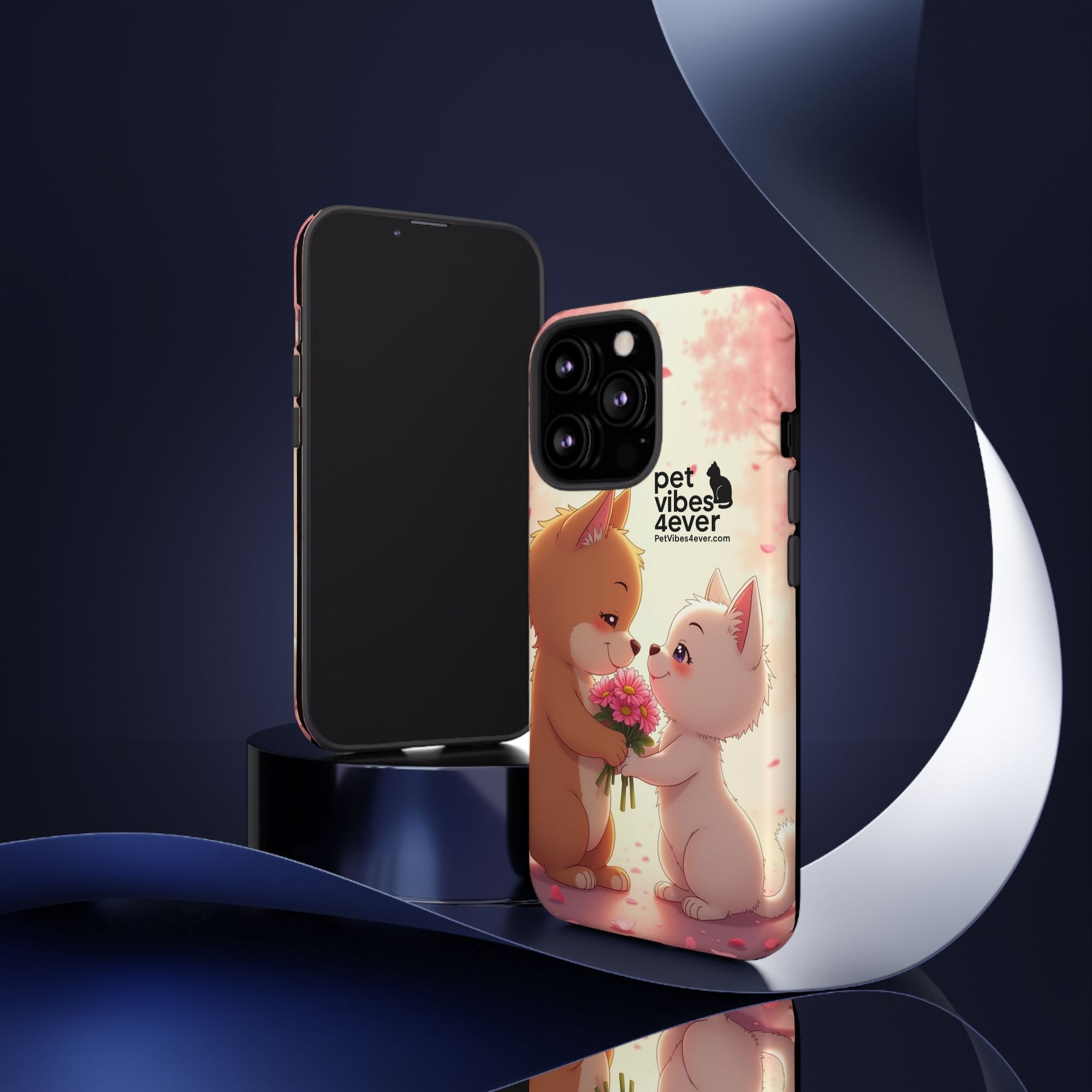 Cute Pet Phone Case, Animal Lovers Gift, Valentine’s Day Present, Custom Phone Cover, Happy Couple Design, Pet Vibes Forever