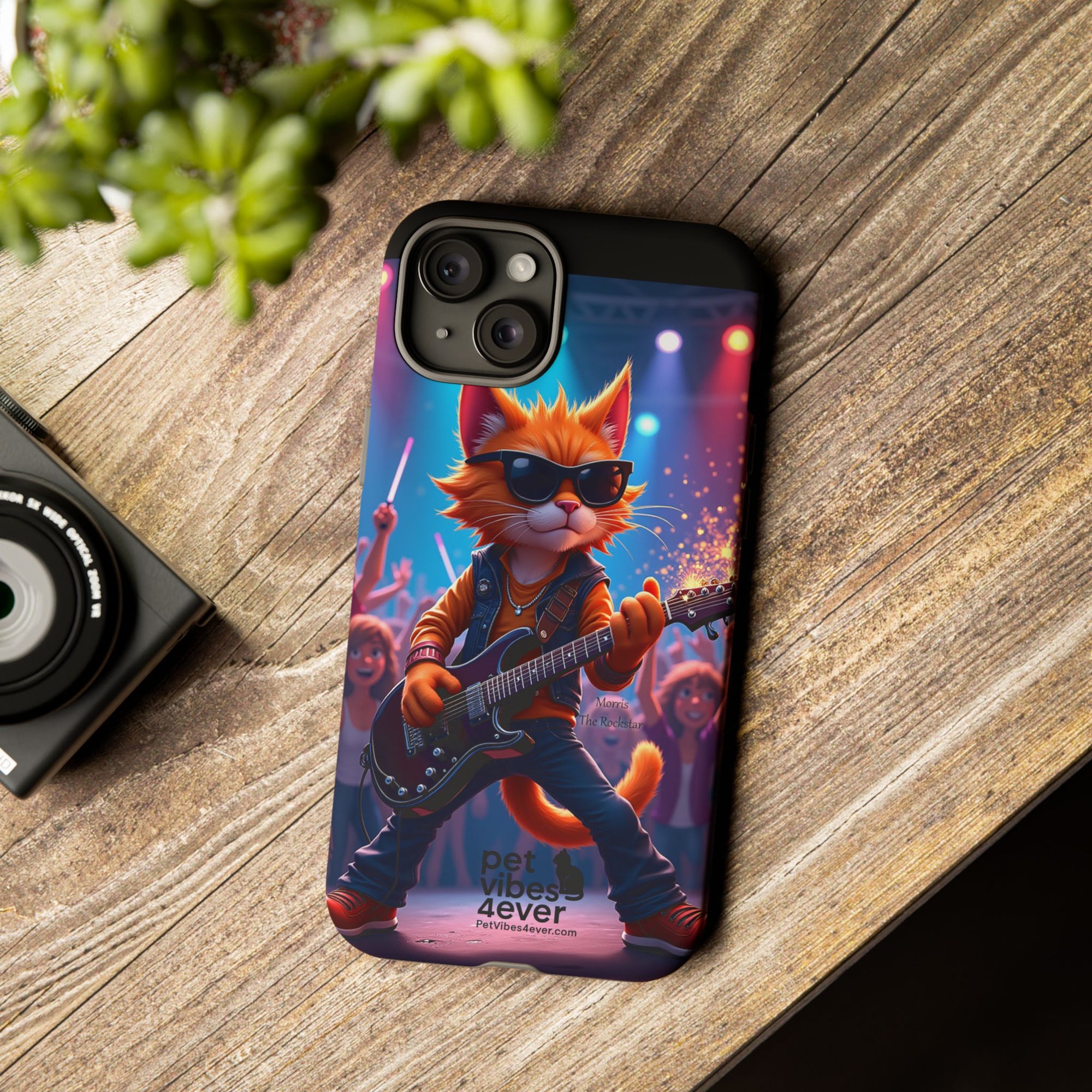 Rocking Cat Phone Case, Fun Cat Phone Cover, Cool Pet Vibes Gift, Music Lover Accessory, Unique Cat Phone Case