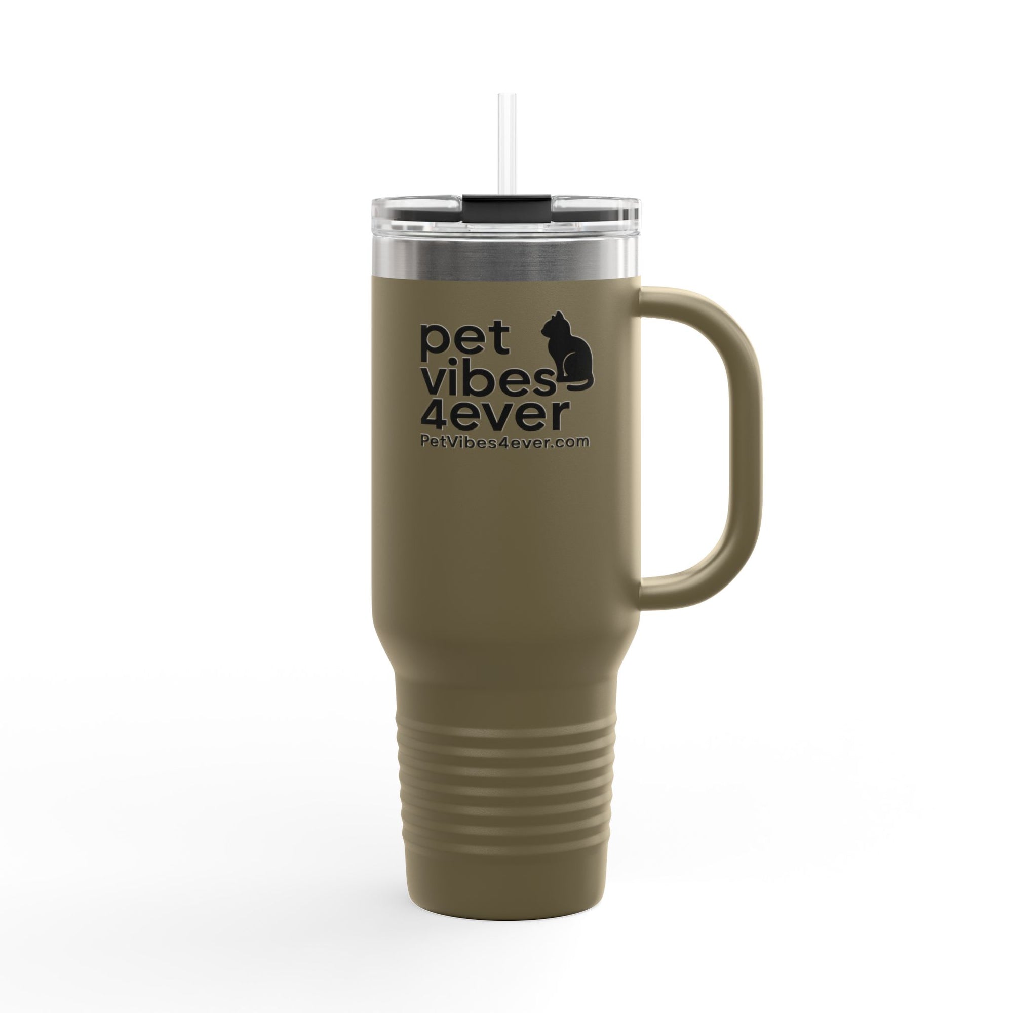 Pet Vibes Insulated Travel Mug 40oz | Stylish Pet Lover Gift | Reusable Cups for Coffee, Tea, Outdoor Adventures, Eco-Friendly Drinkware