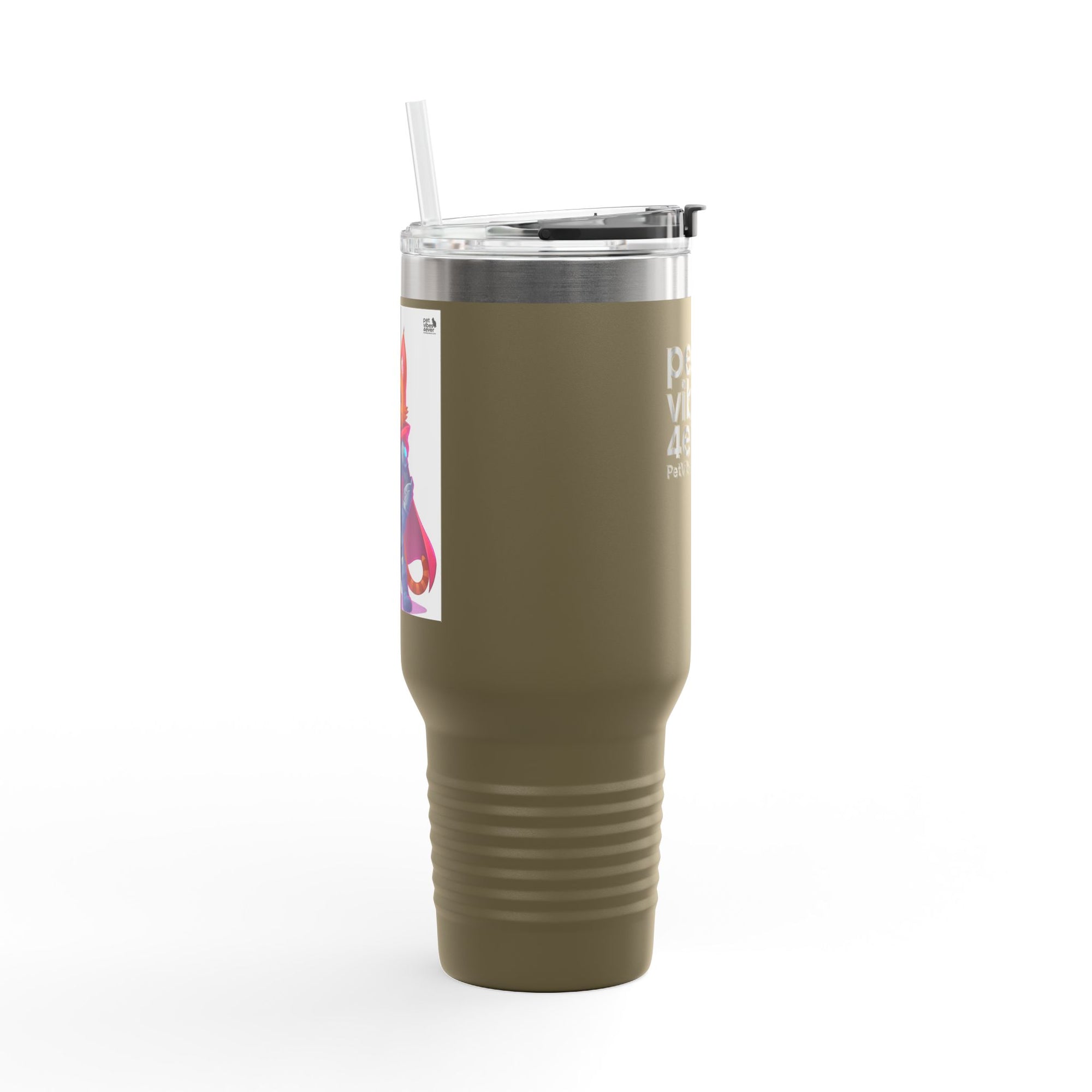 Pet Vibes Insulated Travel Mug 40oz | Stylish Pet Lover Gift | Reusable Cups for Coffee, Tea, Outdoor Adventures, Eco-Friendly Drinkware