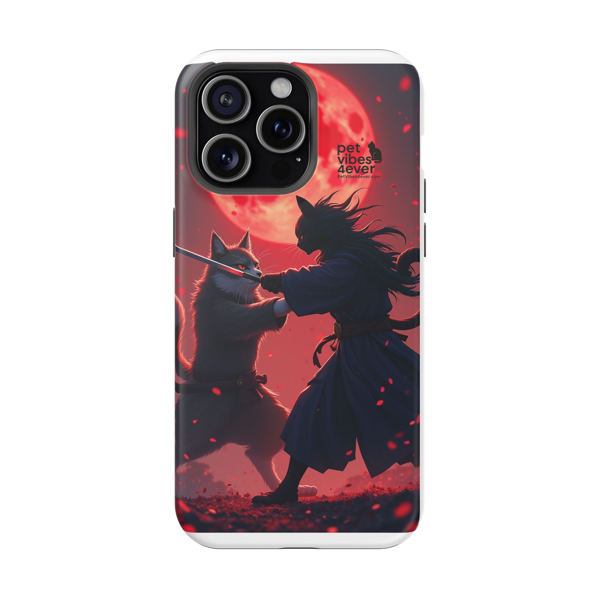 Samurai Cat Phone Case – Impact-Resistant, Pet Lovers, Cool Tech Accessories, Anime Aesthetic, Unique Gifts