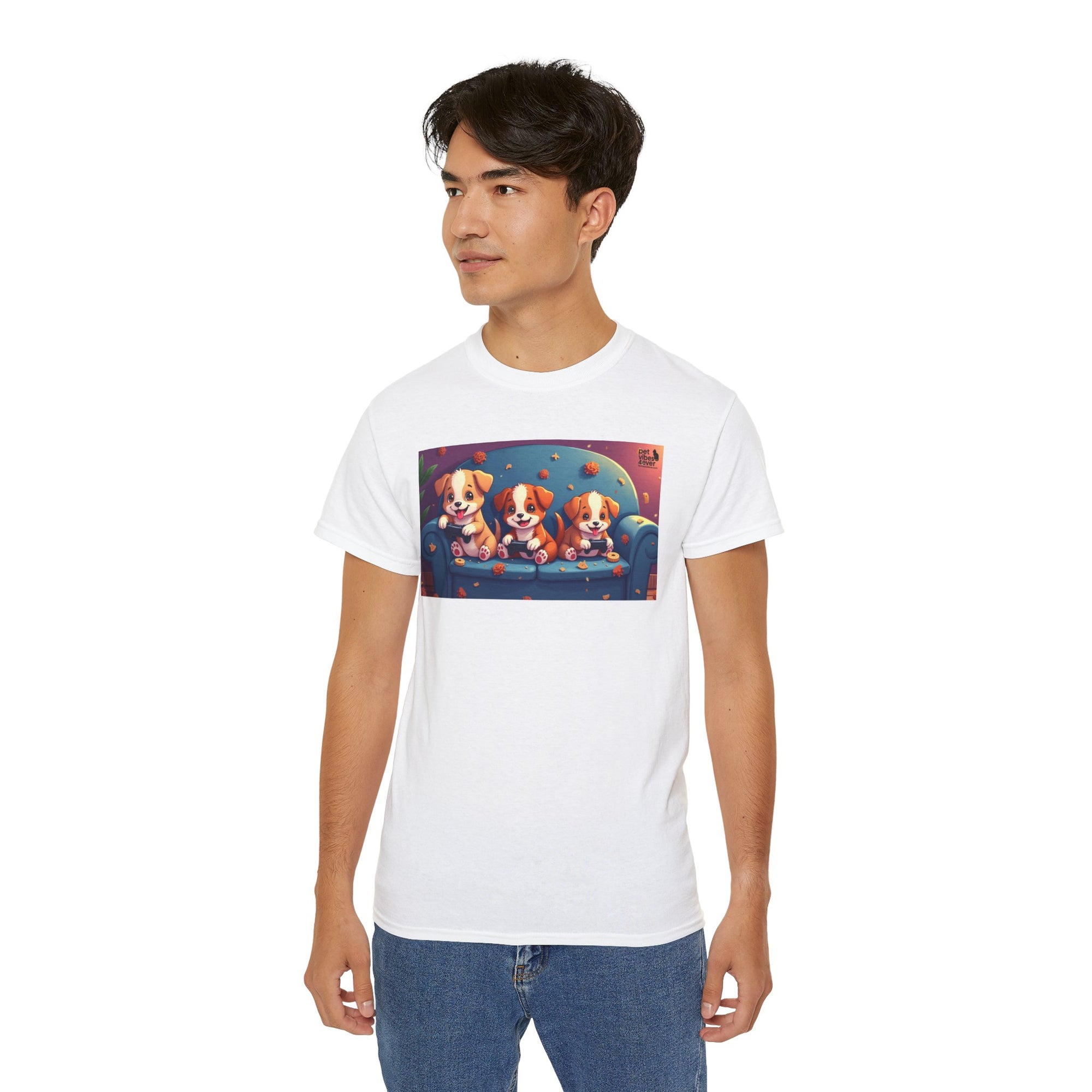 Cute Puppy Friends Unisex Tee, Pet Lover Gift, Dog Themed Shirt, Casual Wear, Animal Lover Apparel