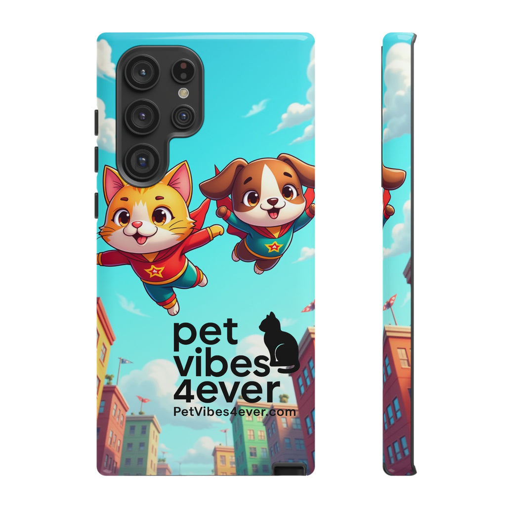 Pet Vibes Forever Tough Phone Cases, Cute Dog and Cat Design, Pet Lover Gift, Fun Phone Accessory, Animal Theme Decor