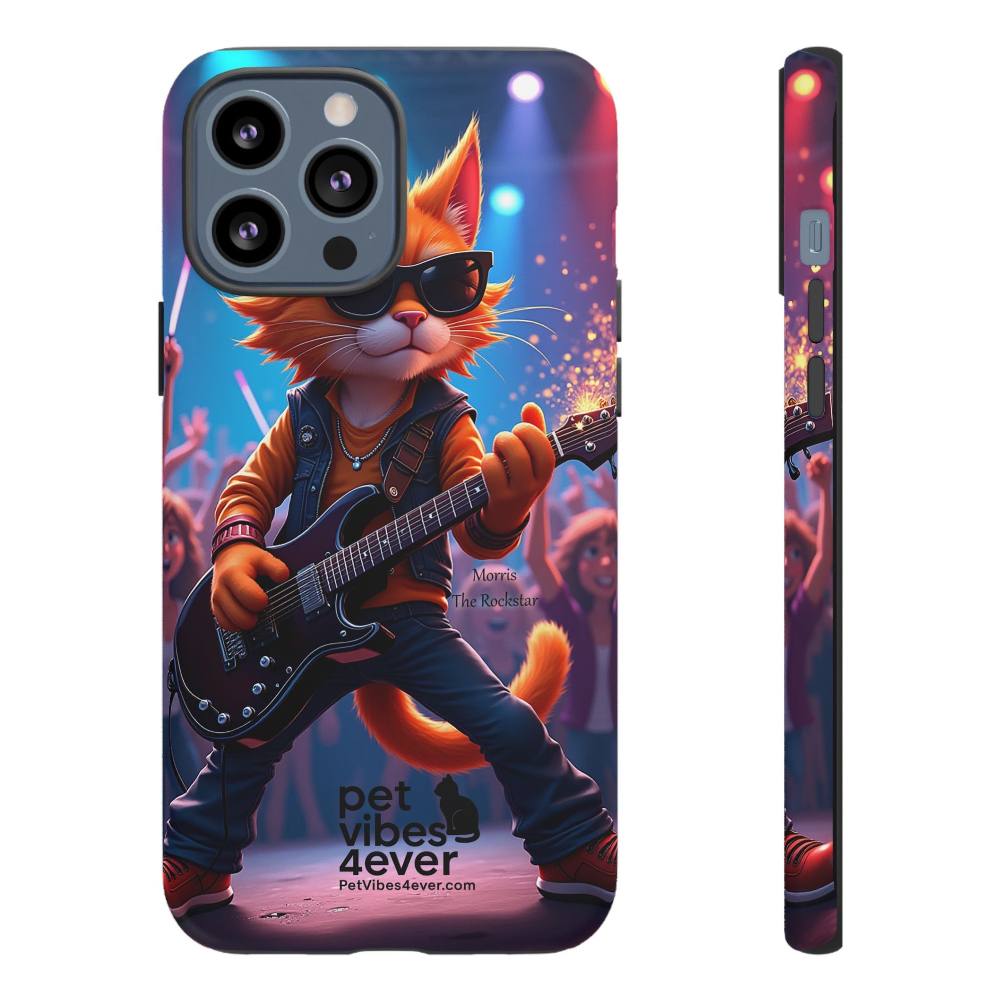 Rocking Cat Phone Case, Fun Cat Phone Cover, Cool Pet Vibes Gift, Music Lover Accessory, Unique Cat Phone Case