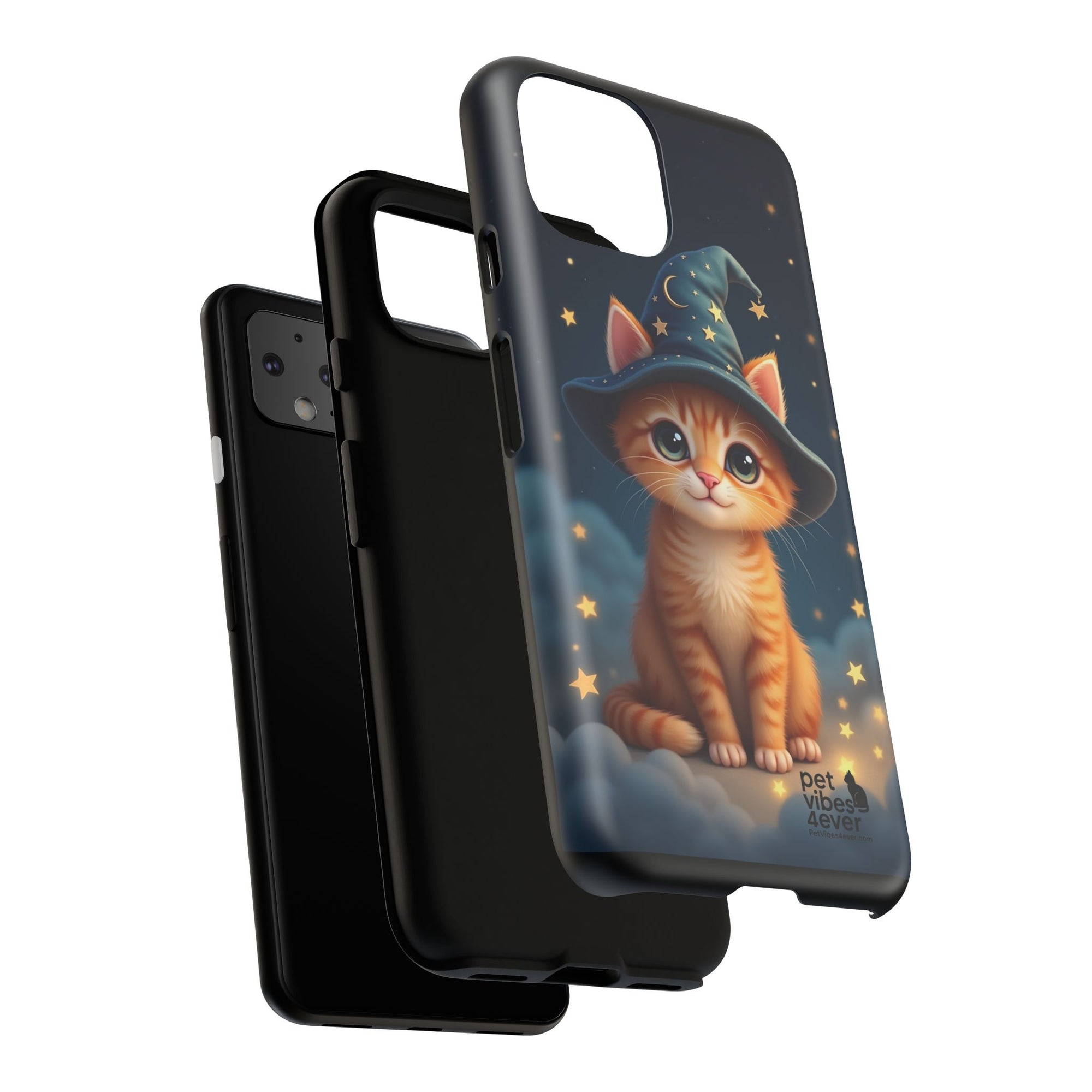 Cat-Themed Phone Case, Cute Cat Case, Pet Lover Gift, Kawaii Phone Accessory, Celestial Cat Design, Stylish Gadget Protector