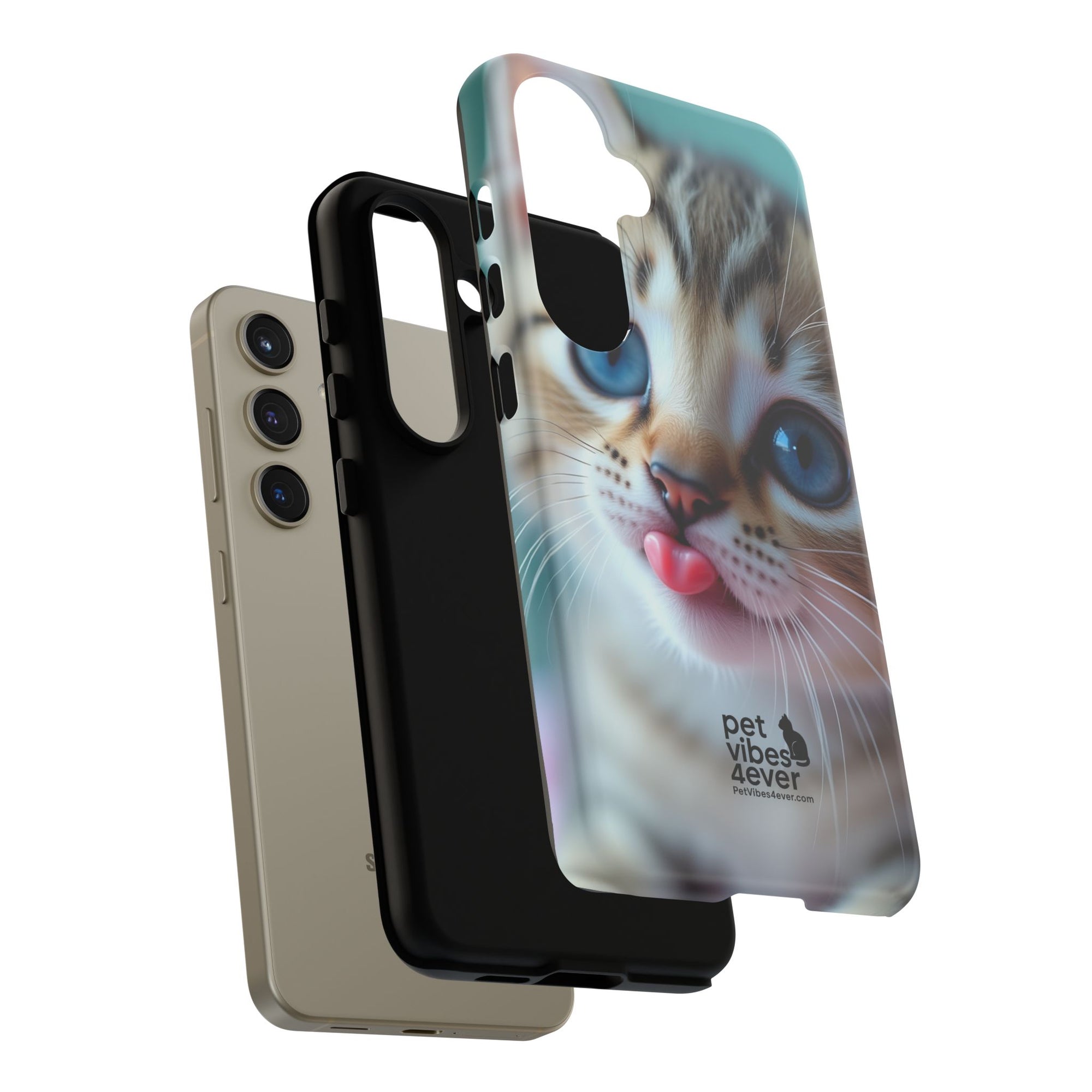 Cute Cat Phone Case, Pet Lover Gift, Durable Phone Cover, Animal Print Case, Cute Kitten Accessory