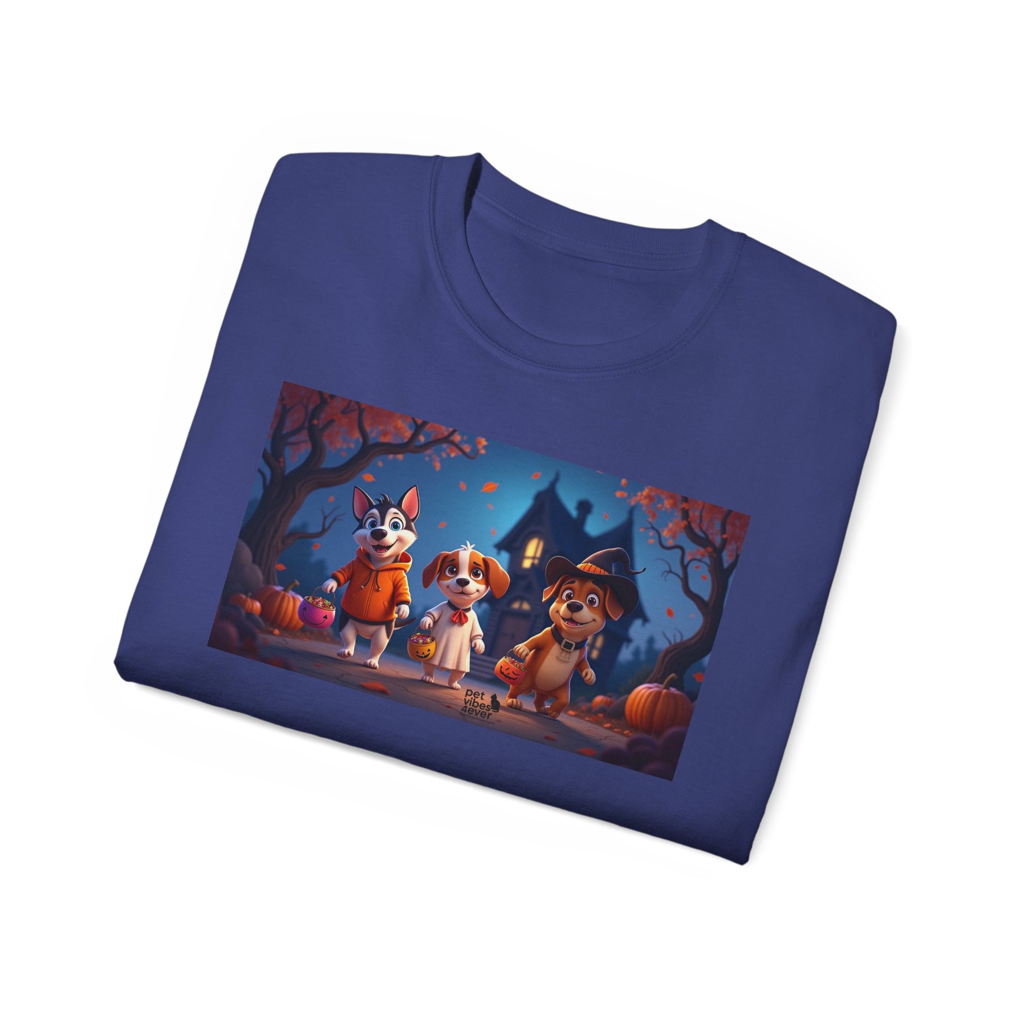 Whimsical Halloween Animal Tee, Unisex Cotton Shirt, Cute Graphic Tee, Fall Festival Apparel, Spooky Season Gift