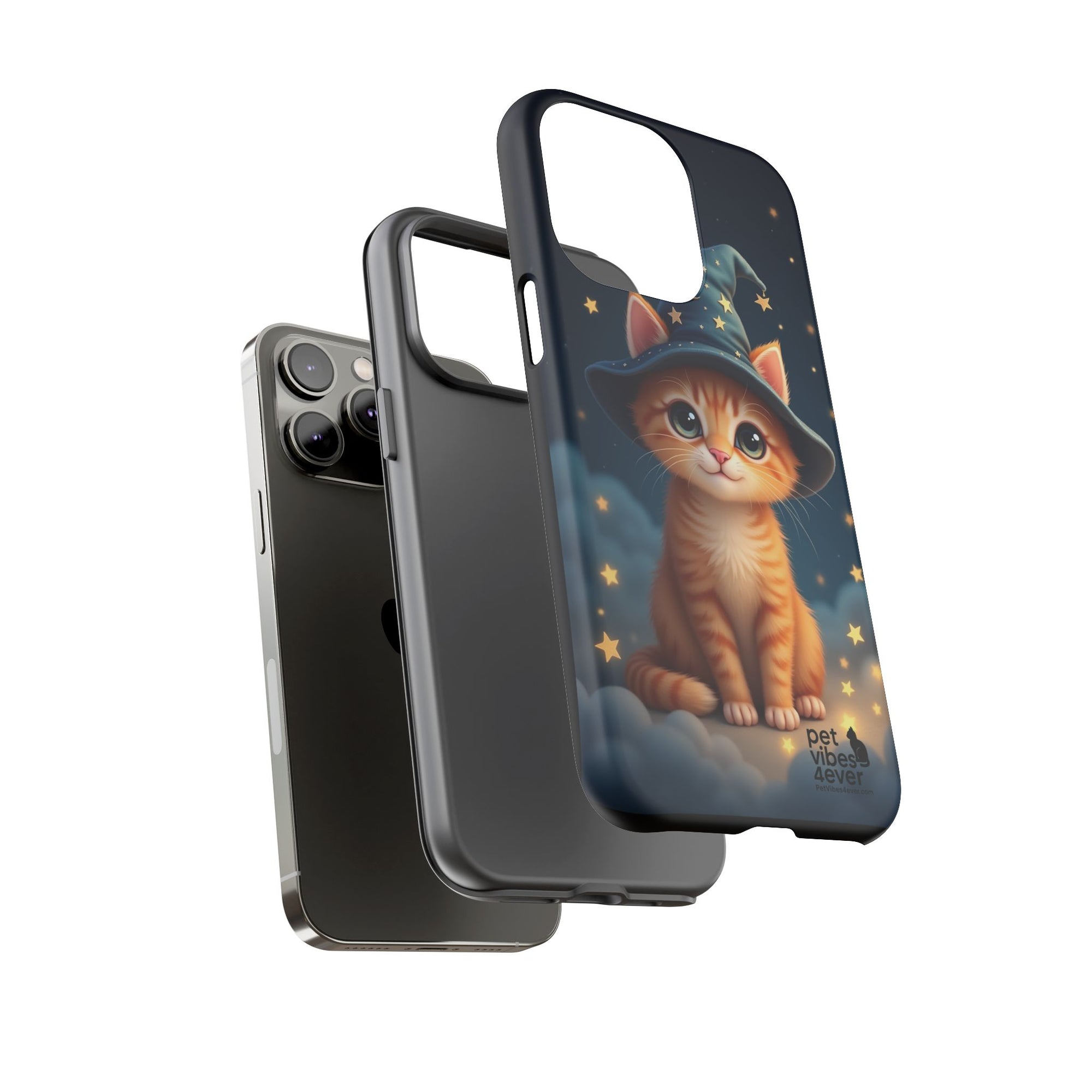Cat-Themed Phone Case, Cute Cat Case, Pet Lover Gift, Kawaii Phone Accessory, Celestial Cat Design, Stylish Gadget Protector