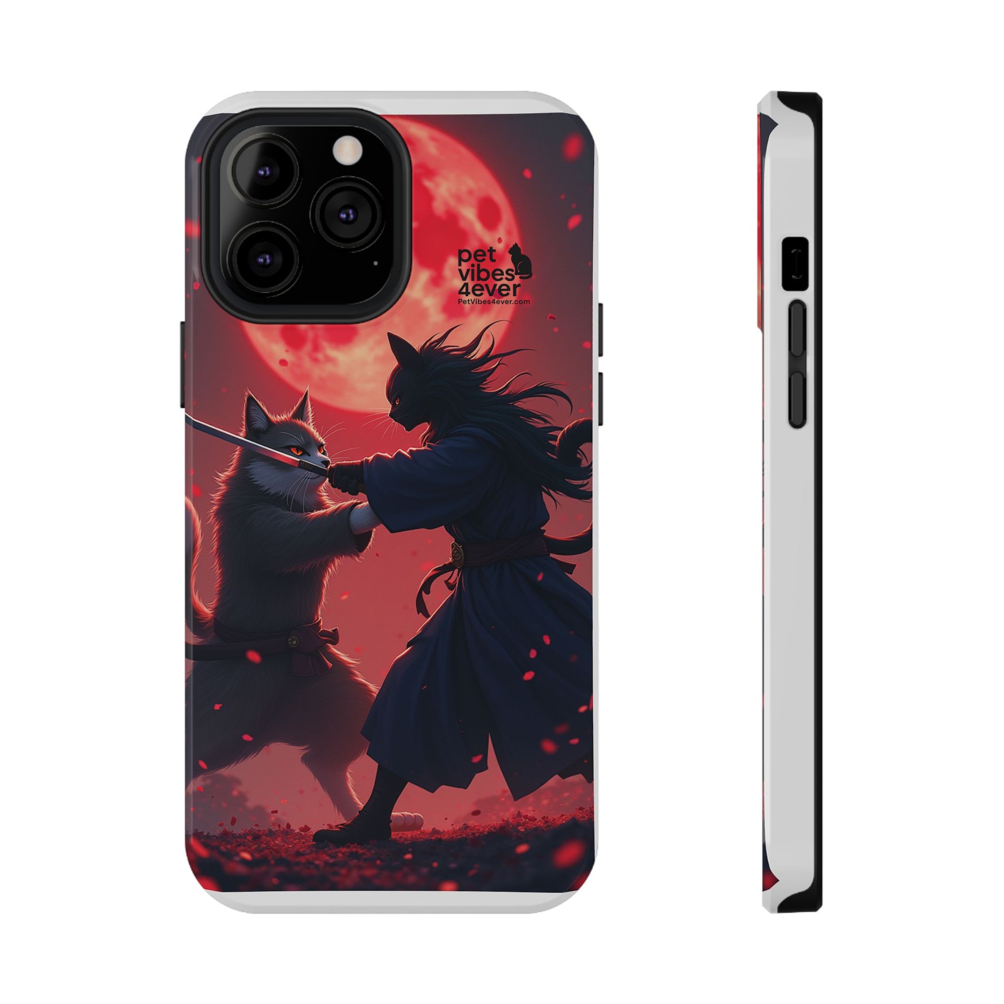 Samurai Cat Phone Case – Impact-Resistant, Pet Lovers, Cool Tech Accessories, Anime Aesthetic, Unique Gifts