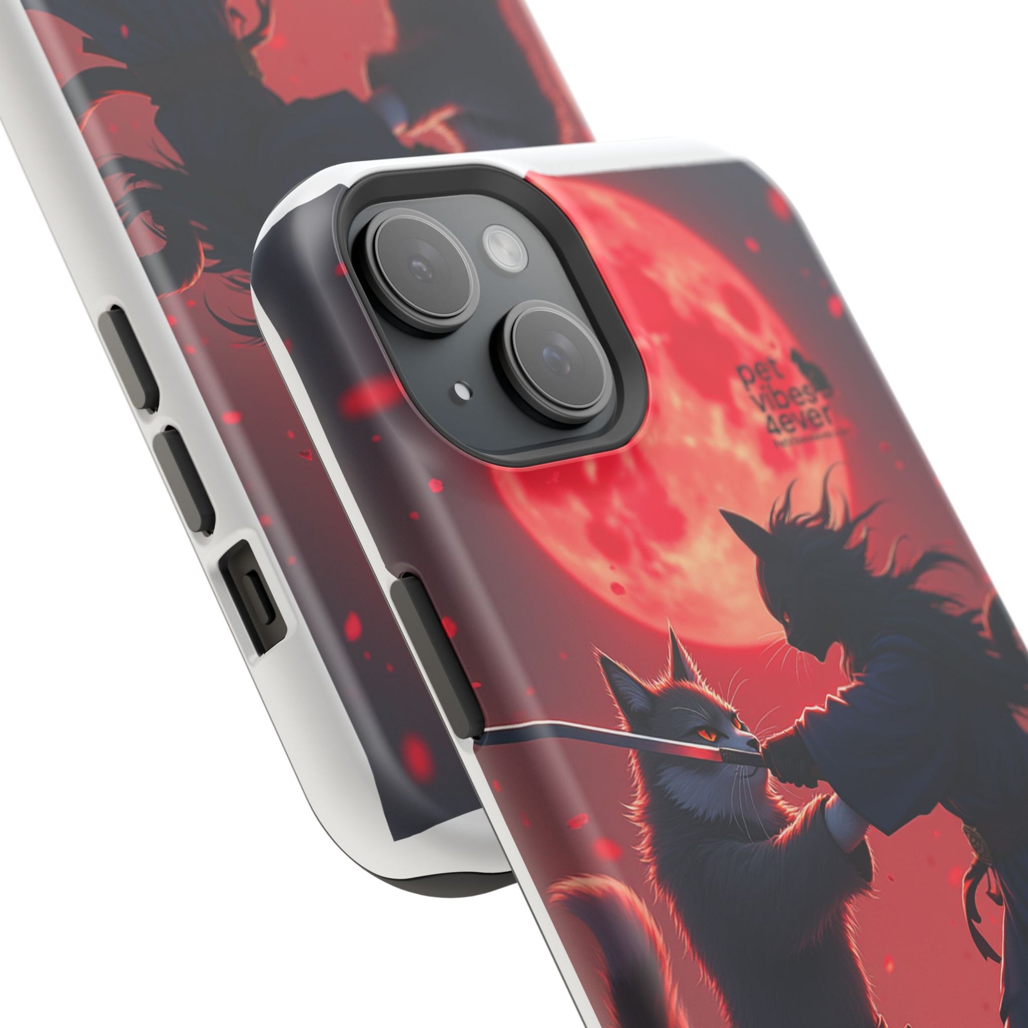 Samurai Cat Phone Case – Impact-Resistant, Pet Lovers, Cool Tech Accessories, Anime Aesthetic, Unique Gifts