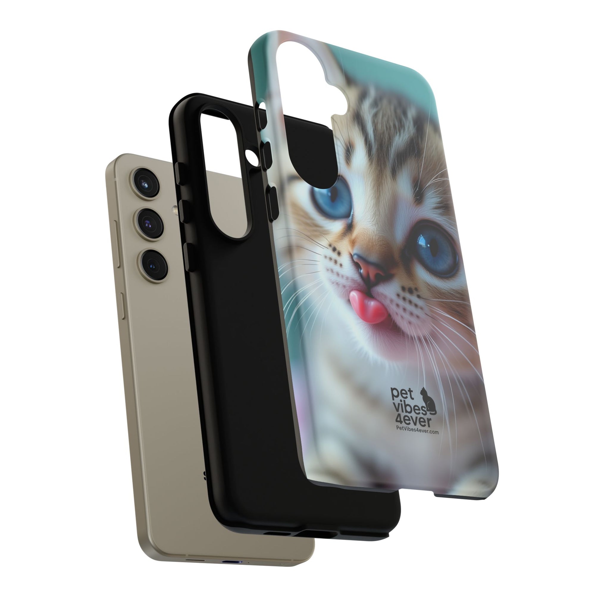 Cute Cat Phone Case, Pet Lover Gift, Durable Phone Cover, Animal Print Case, Cute Kitten Accessory