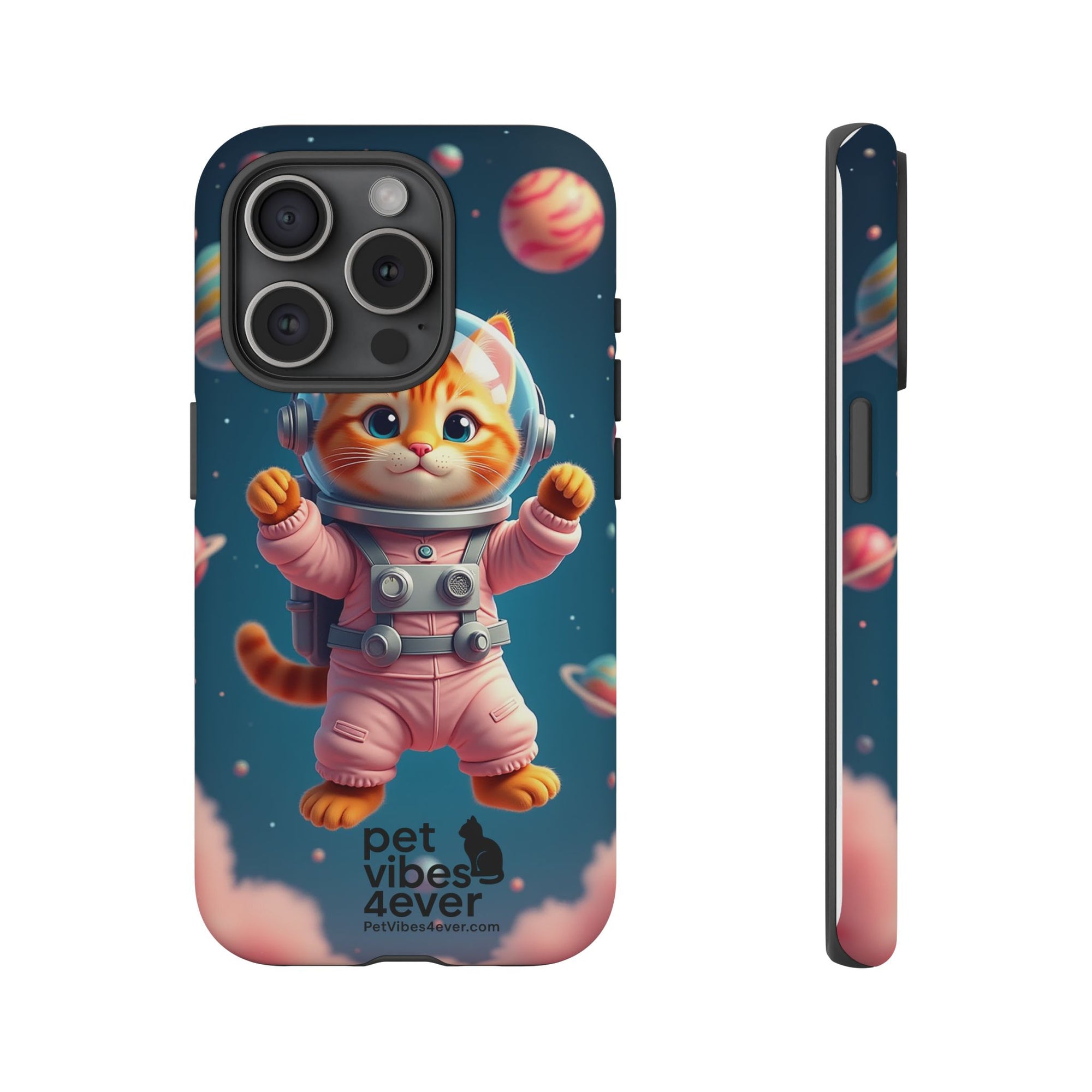 Cute Cat Phone Case, Cat Lovers Gift, Astrological Accessories, Fun Tech Gear, Space Theme Phone Cover