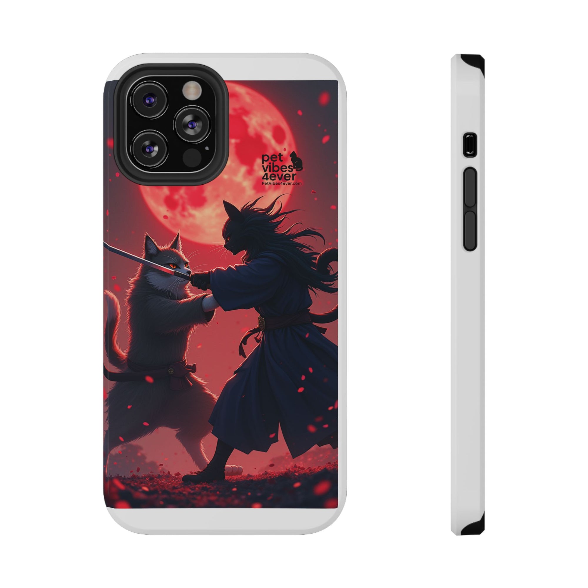Samurai Cat Phone Case – Impact-Resistant, Pet Lovers, Cool Tech Accessories, Anime Aesthetic, Unique Gifts