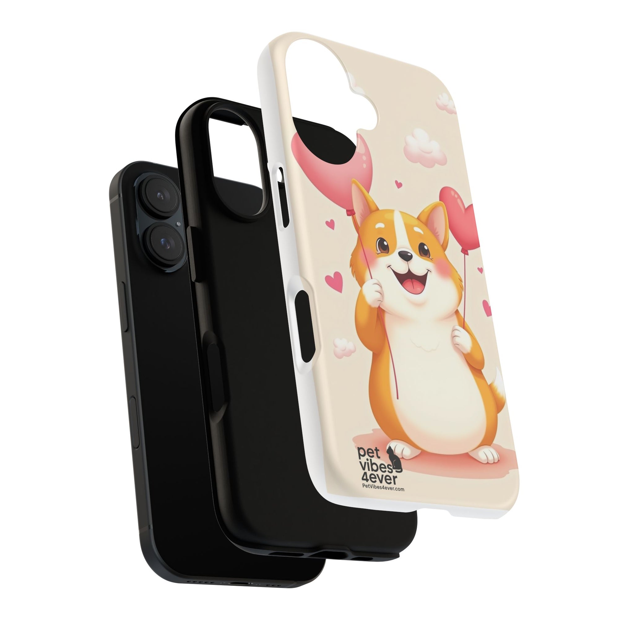 Corgi Love Phone Case, Cute Pet Gift, Animal Lover Accessory, Custom Phone Cover, Valentine's Day Gift