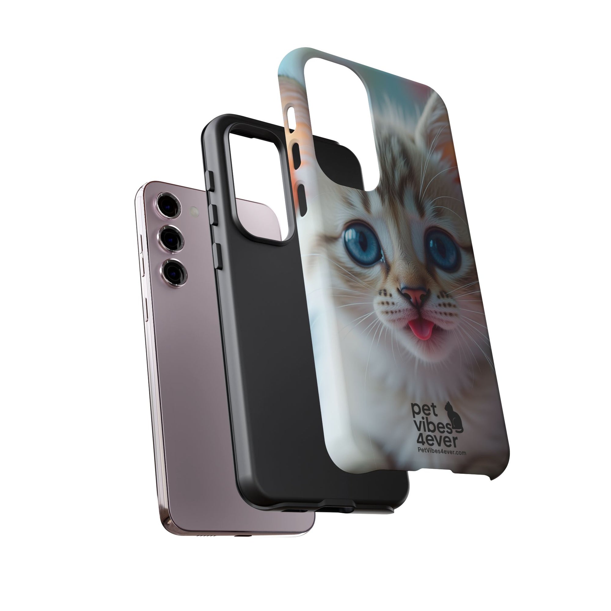 Cute Cat Phone Case with Pet Vibes, Perfect Gift for Cat Lovers, Fun Tech Accessories for Birthdays, Animal Lovers, Kawaii Style