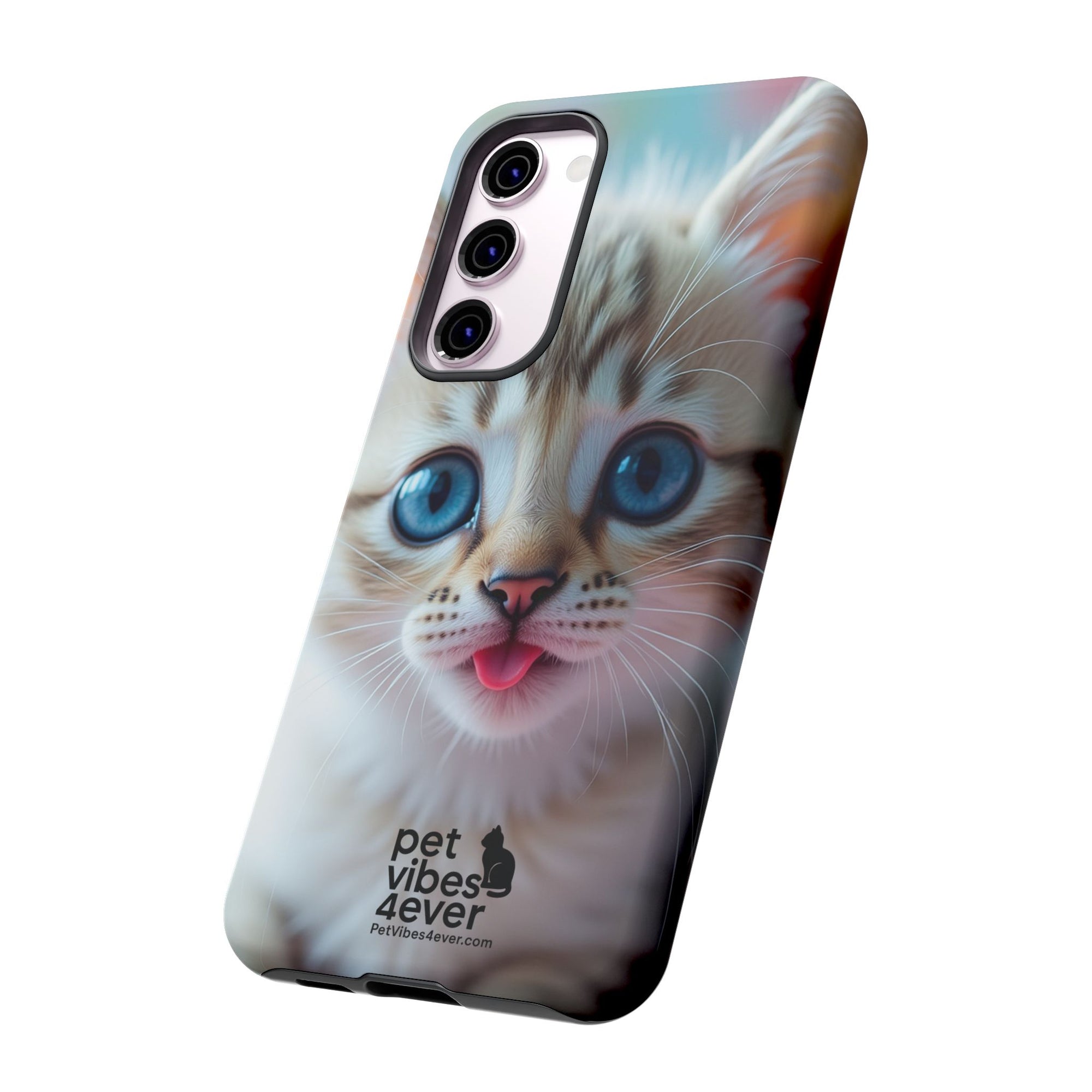 Cute Cat Phone Case with Pet Vibes, Perfect Gift for Cat Lovers, Fun Tech Accessories for Birthdays, Animal Lovers, Kawaii Style