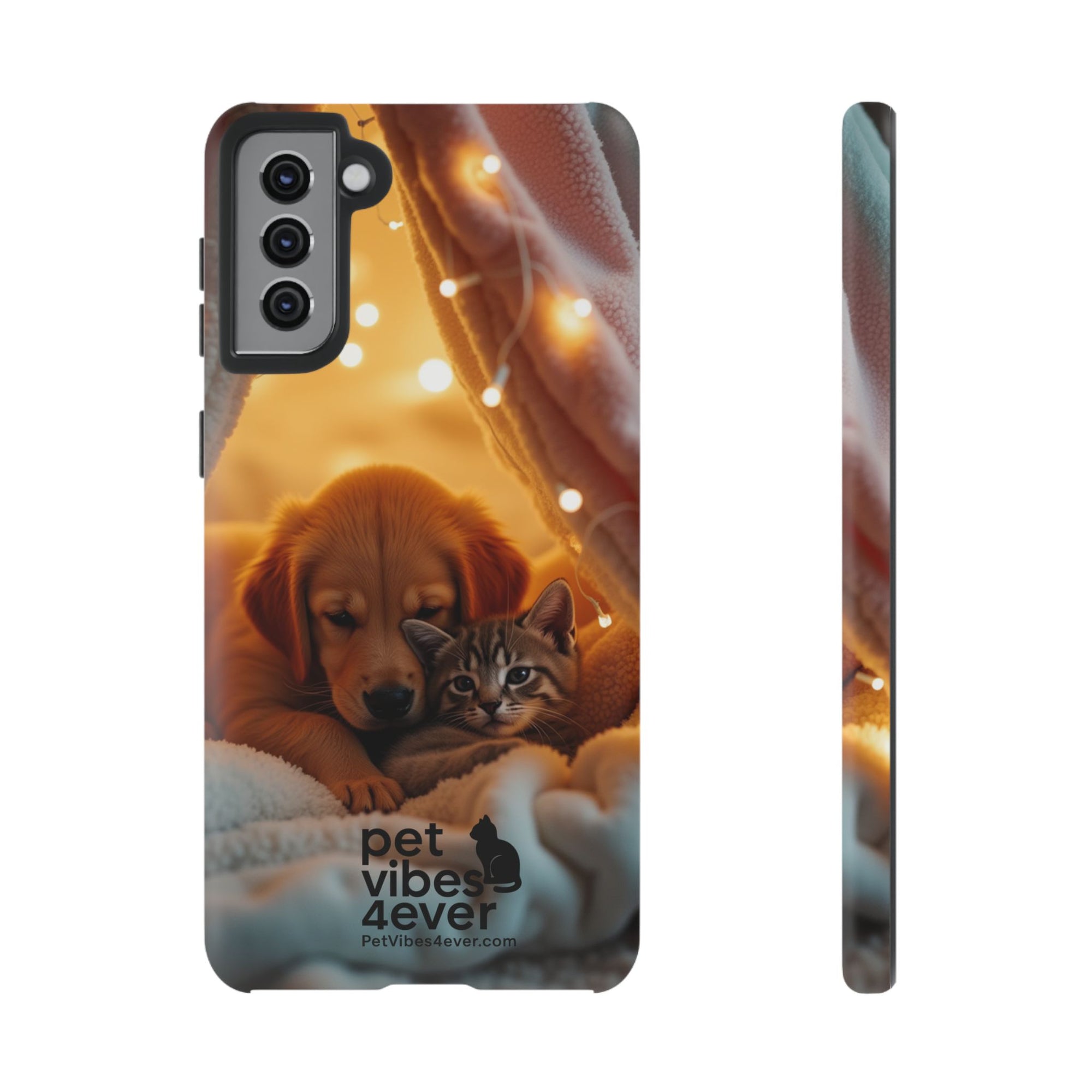 Pet Vibes Phone Case - Cute Dog & Cat Design, Animal Lover Gift, Customizable Pet Phone Cover, Collage Print Case for Kids