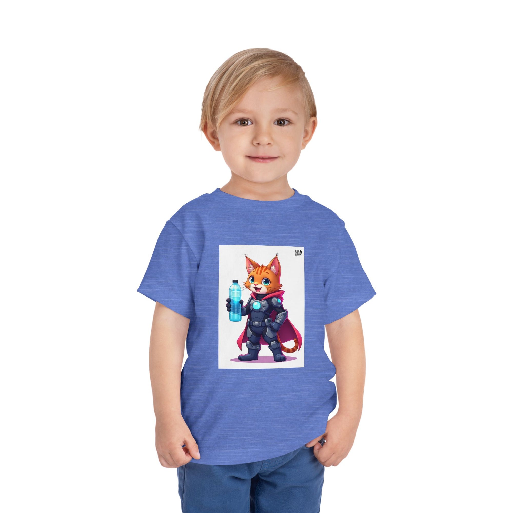 Superhero Cat Toddler Tee, Kids Graphic T-Shirt, Cute Animal Shirt, Birthday Gift, Funny Pet Tee