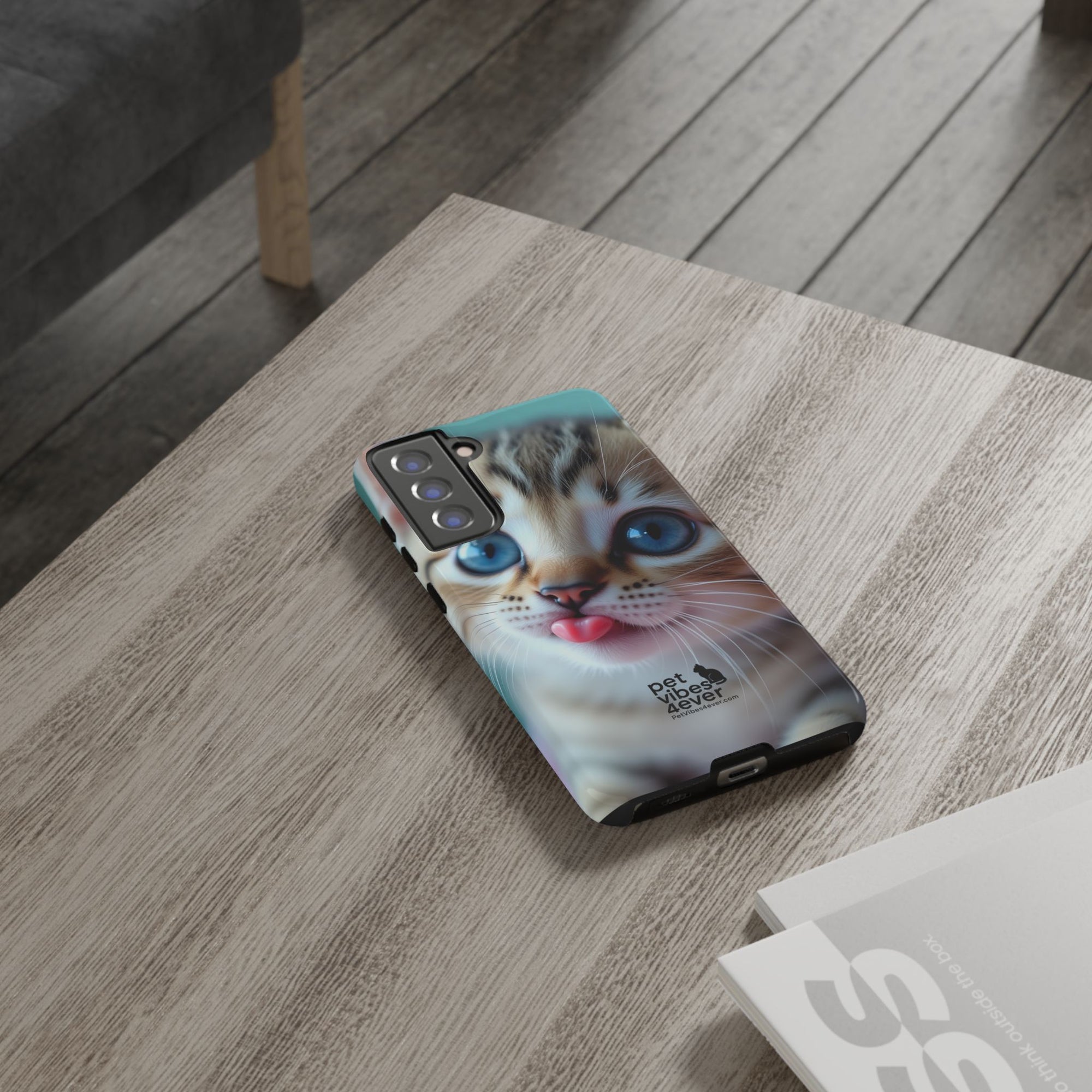 Cute Cat Phone Case, Pet Lover Gift, Durable Phone Cover, Animal Print Case, Cute Kitten Accessory