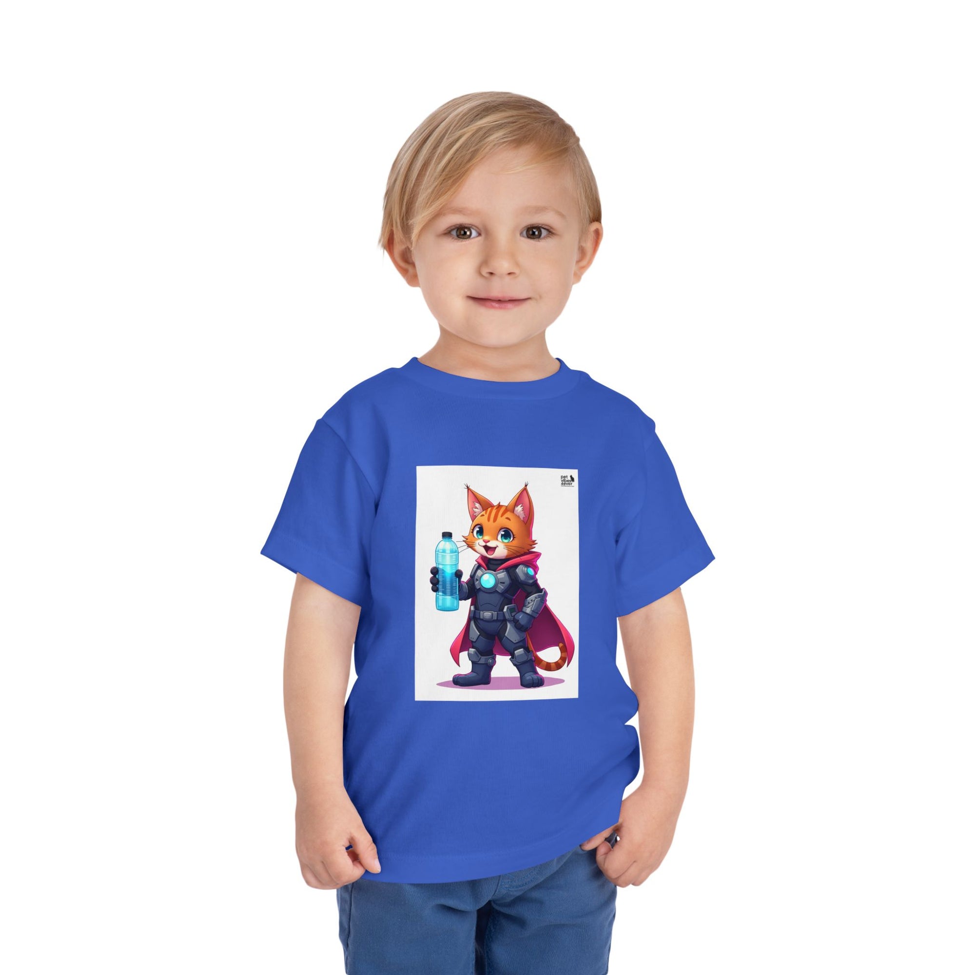 Superhero Cat Toddler Tee, Kids Graphic T-Shirt, Cute Animal Shirt, Birthday Gift, Funny Pet Tee