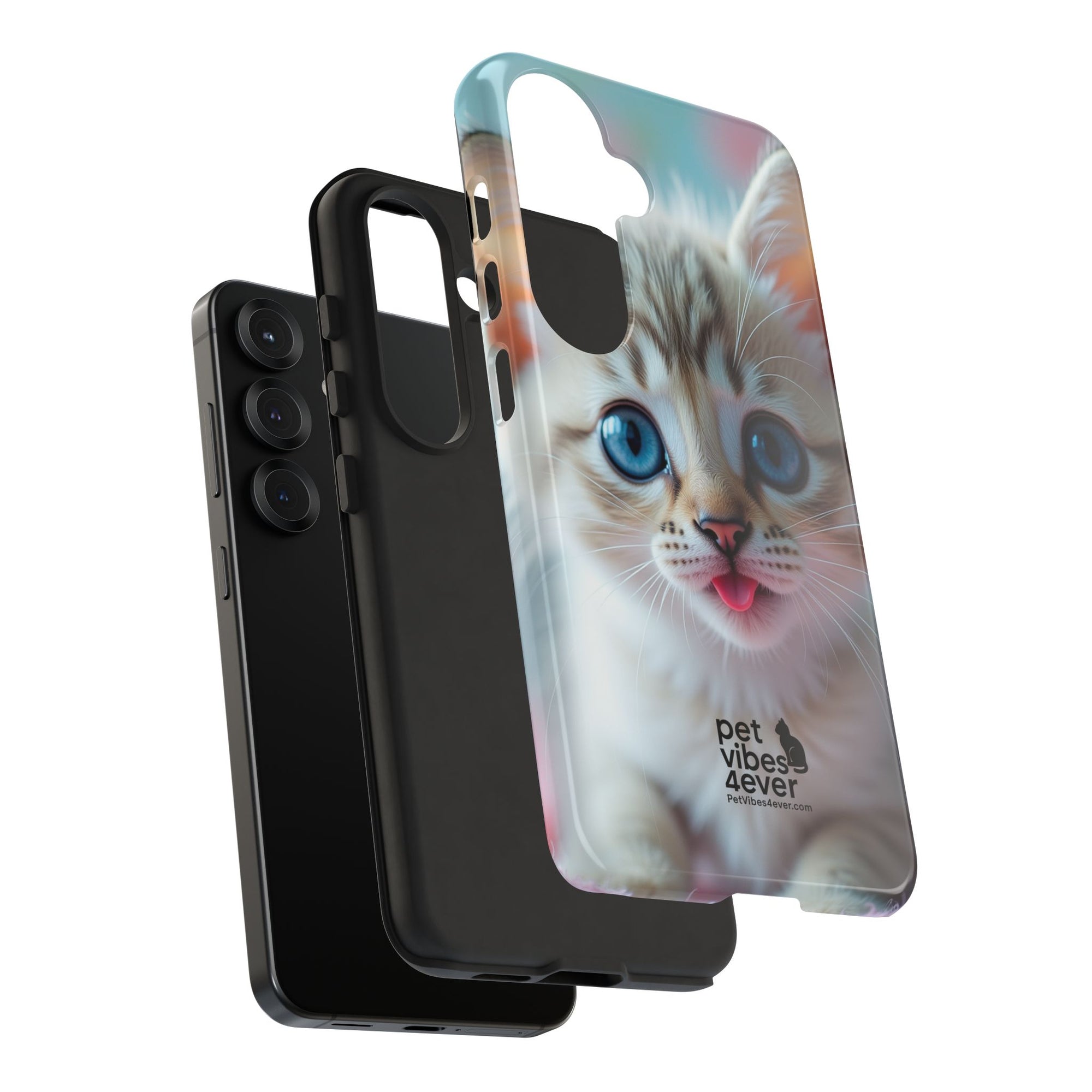 Cute Cat Phone Case with Pet Vibes, Perfect Gift for Cat Lovers, Fun Tech Accessories for Birthdays, Animal Lovers, Kawaii Style