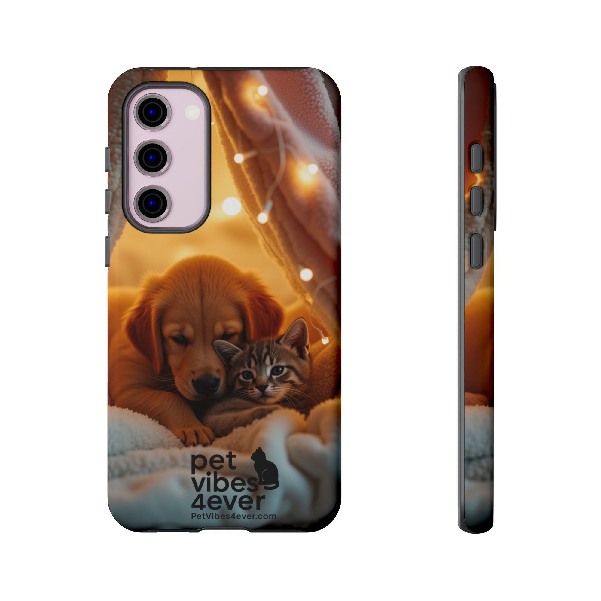 Pet Vibes Phone Case - Cute Dog & Cat Design, Animal Lover Gift, Customizable Pet Phone Cover, Collage Print Case for Kids