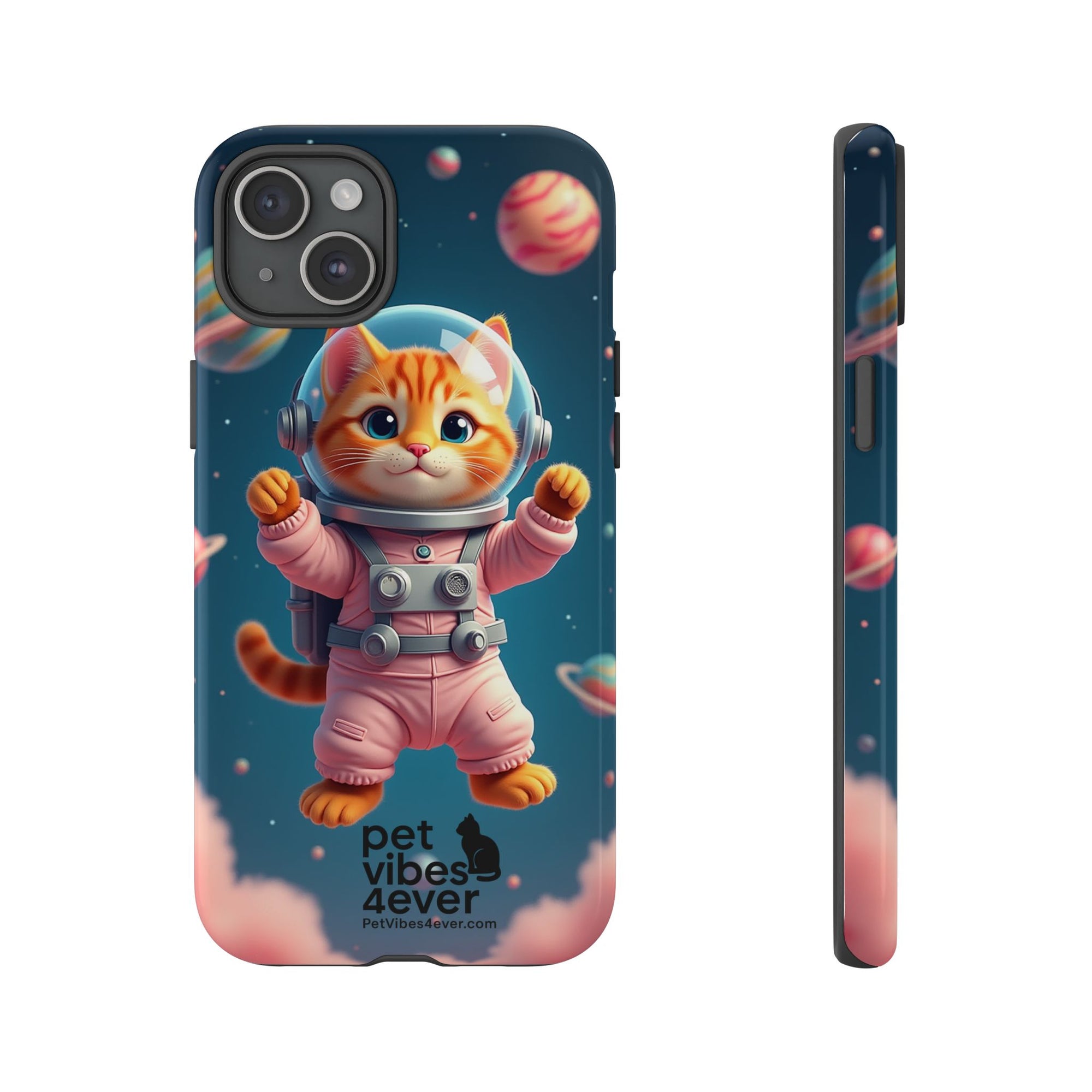 Cute Cat Phone Case, Cat Lovers Gift, Astrological Accessories, Fun Tech Gear, Space Theme Phone Cover
