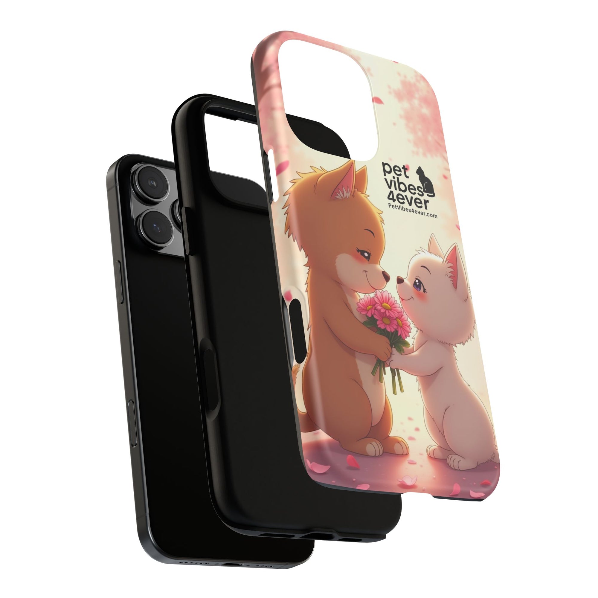 Cute Pet Phone Case, Animal Lovers Gift, Valentine’s Day Present, Custom Phone Cover, Happy Couple Design, Pet Vibes Forever