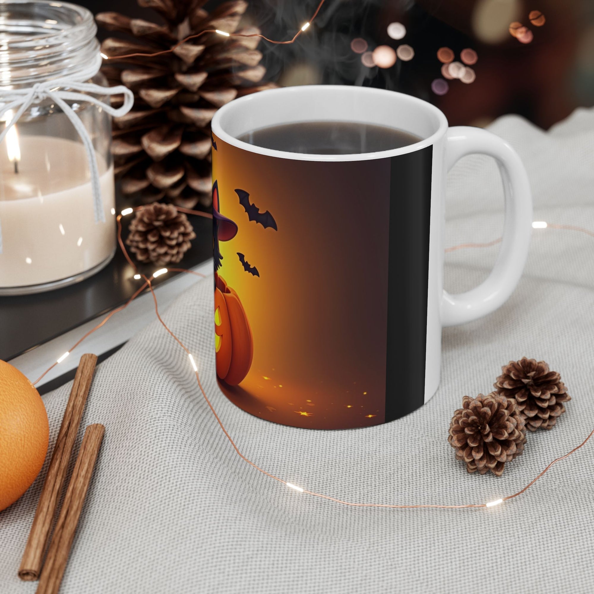 Halloween Cat Pumpkin Mug - Perfect for Coffee Lovers, Holiday Gifts, Spooky Decor, Cat Enthusiasts, or Fall Celebrations