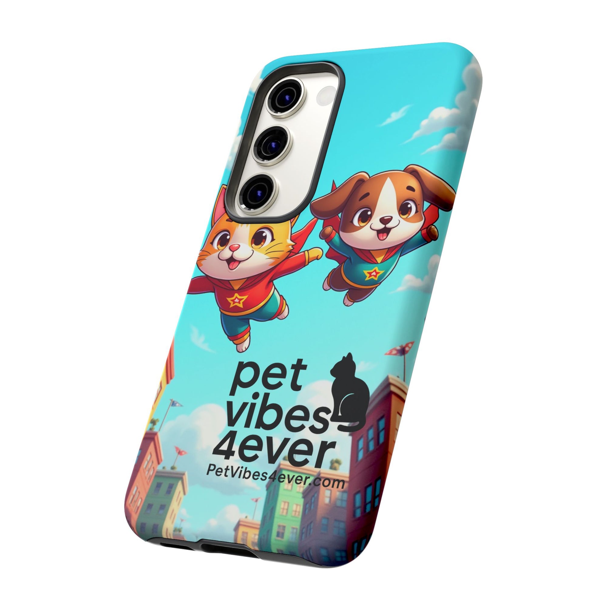Pet Vibes Forever Tough Phone Cases, Cute Dog and Cat Design, Pet Lover Gift, Fun Phone Accessory, Animal Theme Decor