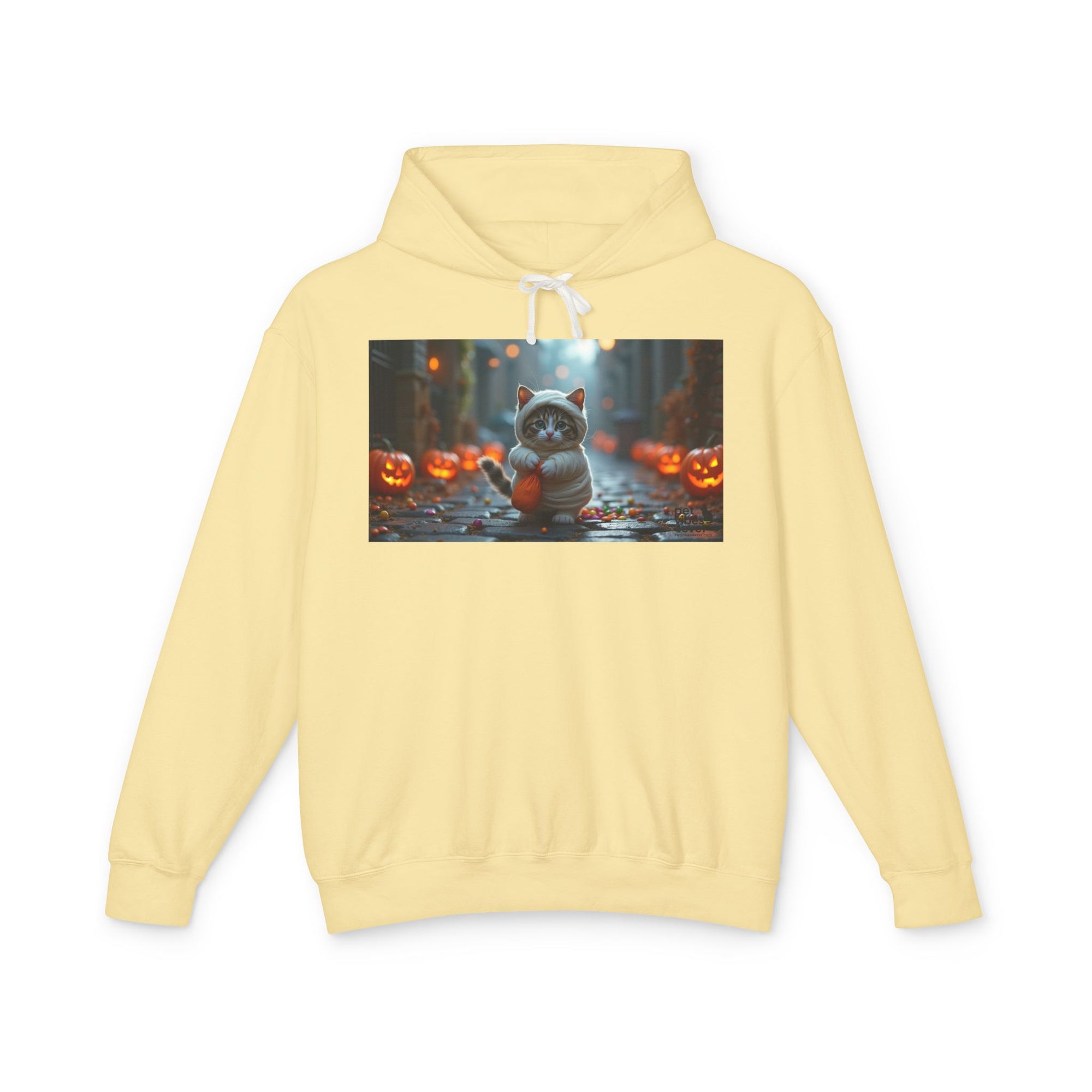 Halloween Cat Unisex Hoodie, Cozy Sweatshirt for Fall, Cute Pumpkin Design, Gift for Cat Lovers, Perfect for Halloween