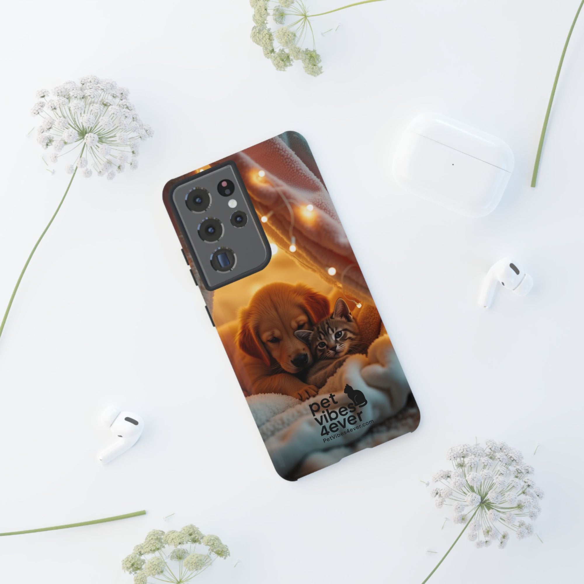 Pet Vibes Phone Case - Cute Dog & Cat Design, Animal Lover Gift, Customizable Pet Phone Cover, Collage Print Case for Kids