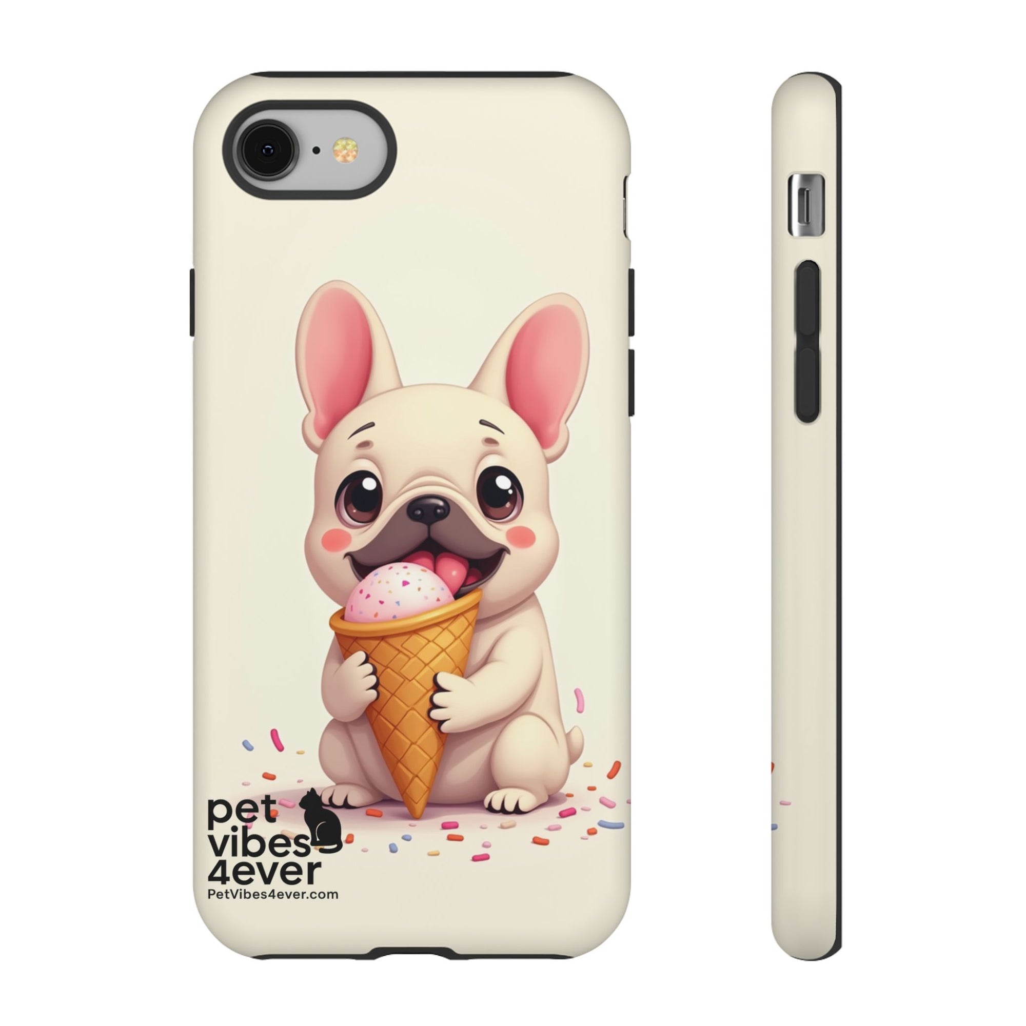 Cute Dog Case, Adorable Puppy Phone Cover, Pet Lover Gift, Ice Cream Design, Fun Accessories for Pet Owners