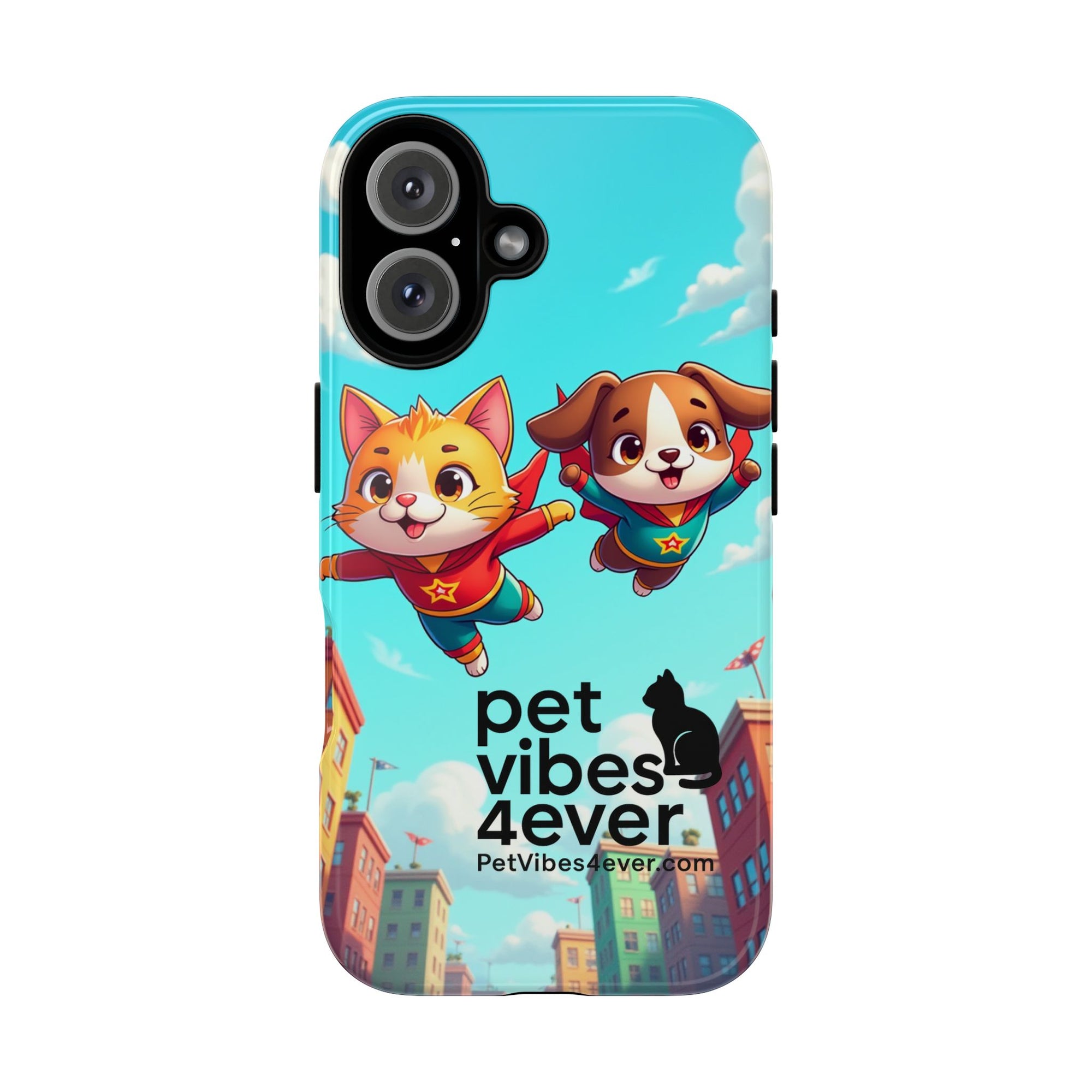 Pet Vibes Phone Case - Playful Cat and Dog Design, Animal Lover Gift, Cute Pet Accessory, Colorful Phone Cover, Fun Pet Gifts