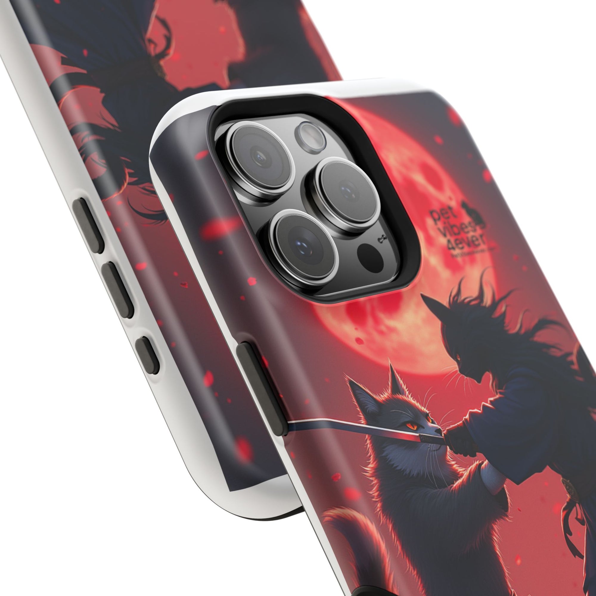 Samurai Cat Phone Case – Impact-Resistant, Pet Lovers, Cool Tech Accessories, Anime Aesthetic, Unique Gifts
