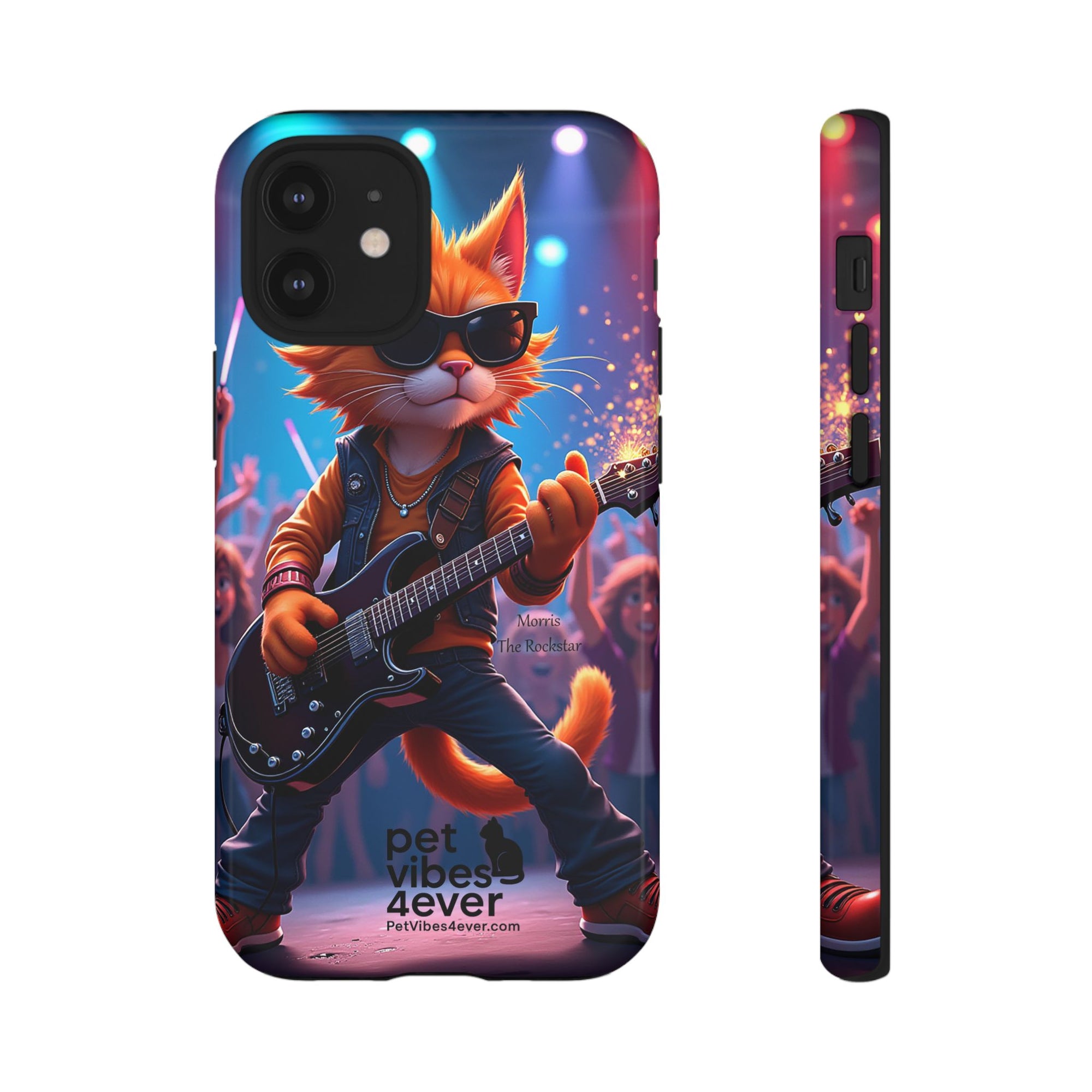 Rocking Cat Phone Case, Fun Cat Phone Cover, Cool Pet Vibes Gift, Music Lover Accessory, Unique Cat Phone Case