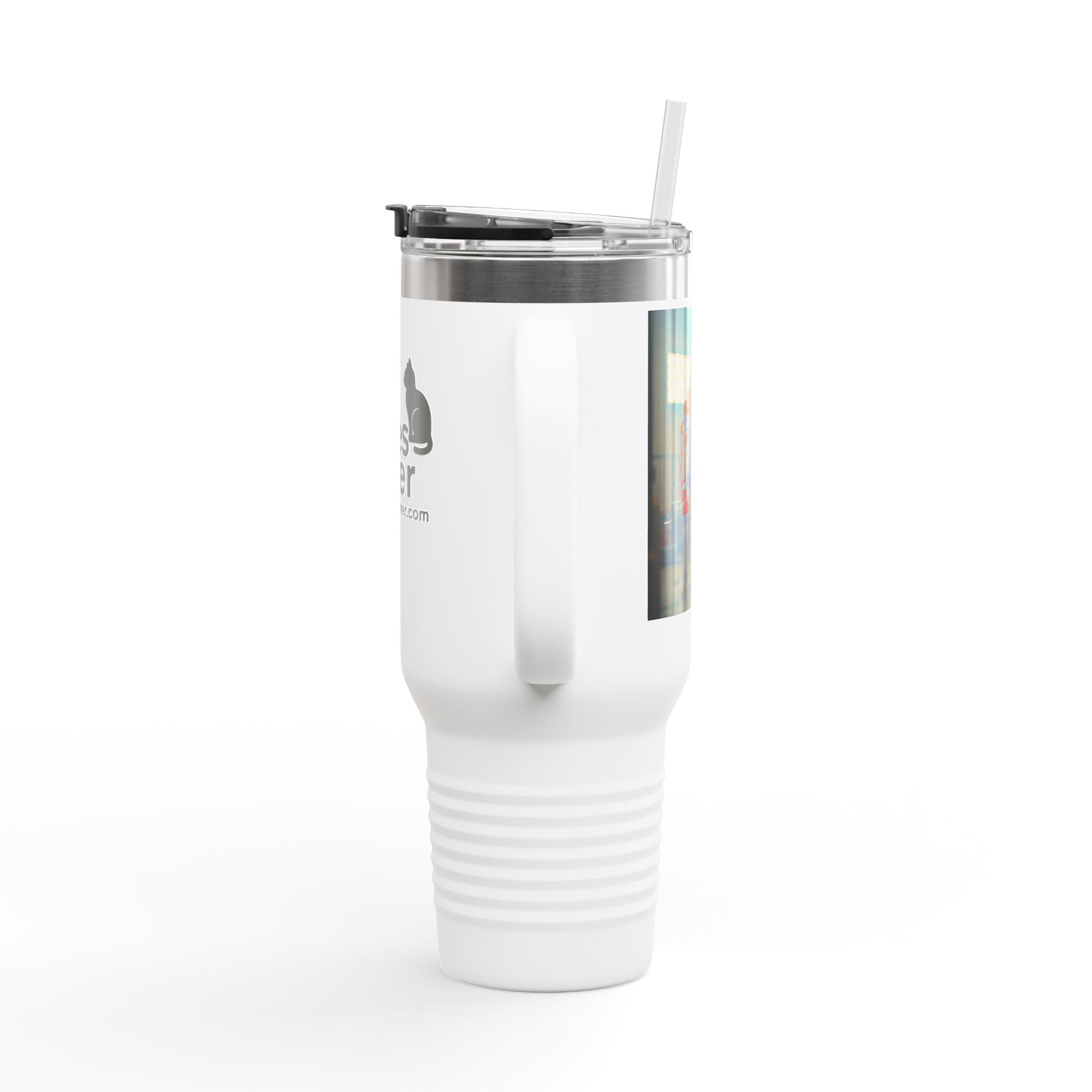 Insulated Travel Mug, Pet Lover's 40oz Coffee Tumbler, Perfect for Hot Drinks, Gifts for Cat Owners, Travel Companion, Pet Vibes 4ever