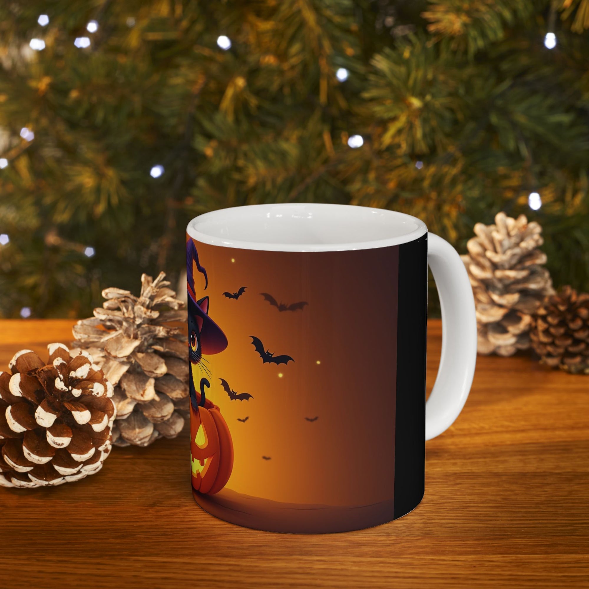Halloween Cat Mug - Black Cat Pumpkin Coffee Cup, Trick-or-Treat Mug, Fall Home Decor, Spooky Gift, Cat Lover's Kitchen