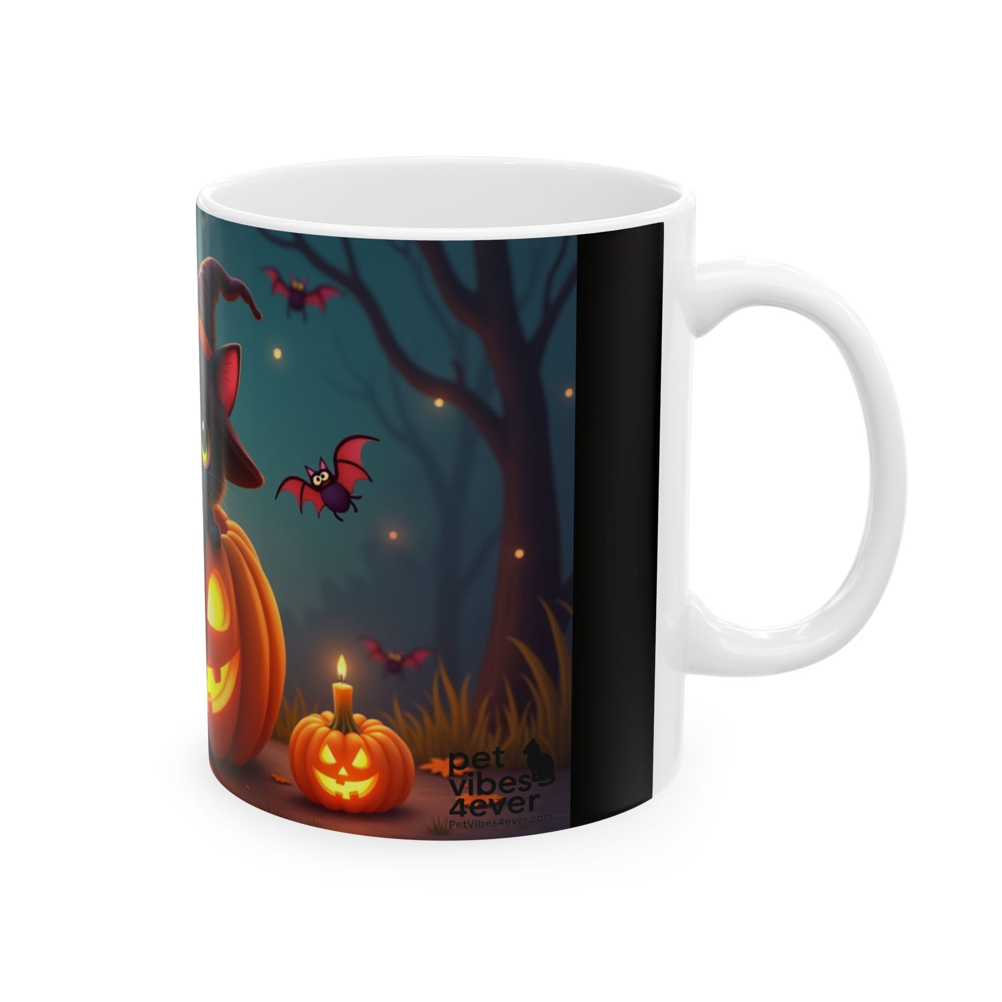 Spooktacular Halloween Cat Mug, Cute Black Cat Mug, Halloween Decor, Pumpkin Mug, Cozy Drinkware, Gift for Cat Lovers