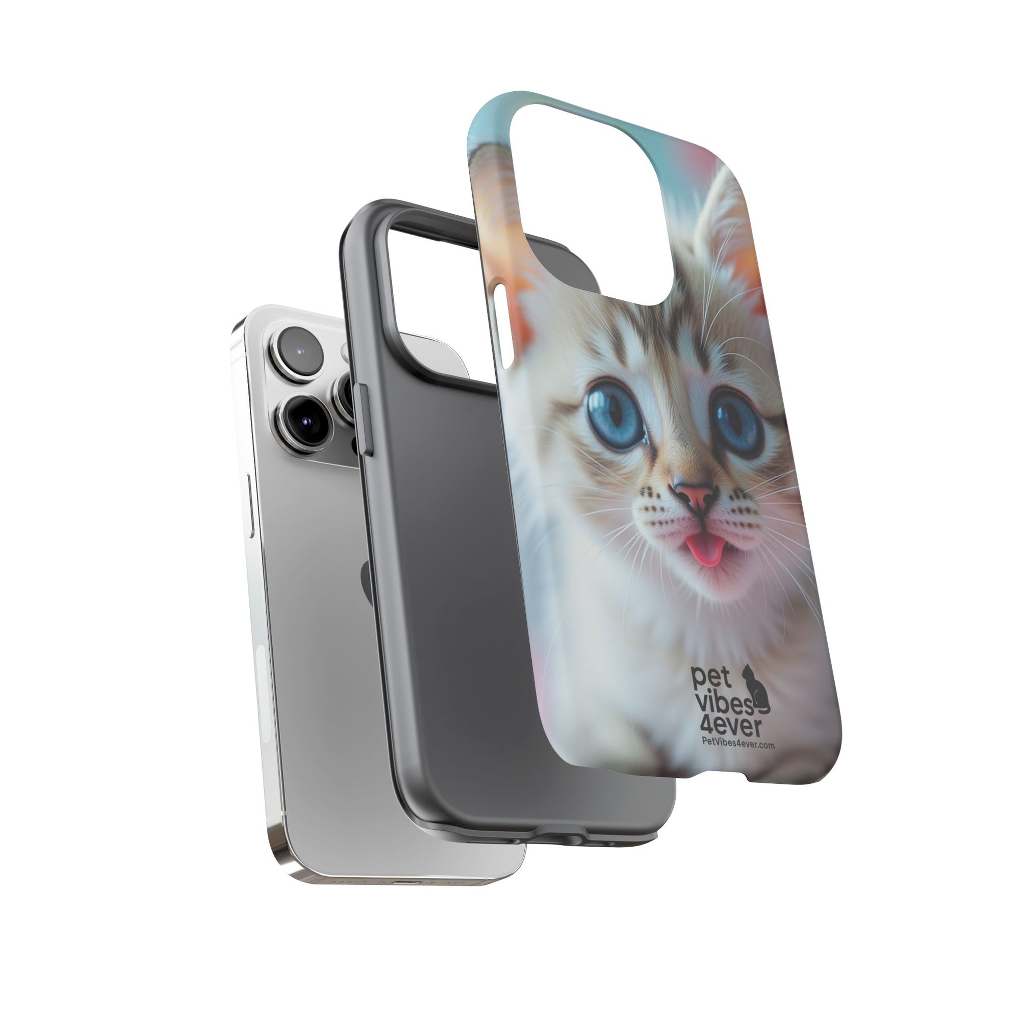 Cute Cat Phone Case, Pet Lover Gift, Unique Phone Cover, Animal Design Accessory, Fun Pet Vibes, Kitty Protection Shell