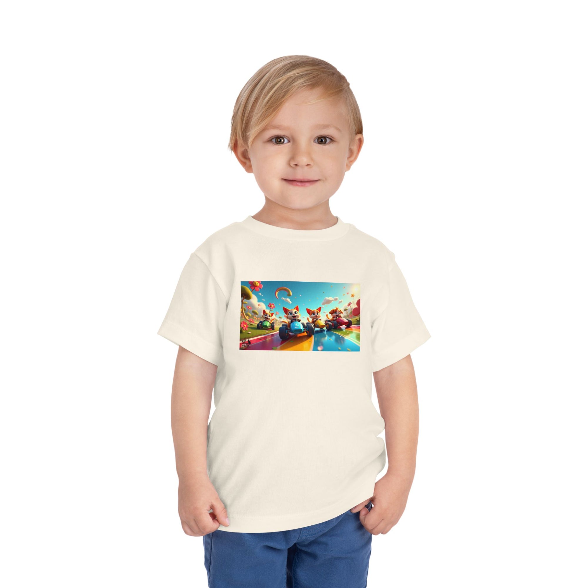 Colorful Toddler Short Sleeve Tee, Fun Kids T-Shirt, Summer Playwear, Birthday Gift, Rainbow Design Tee, Everyday Playwear