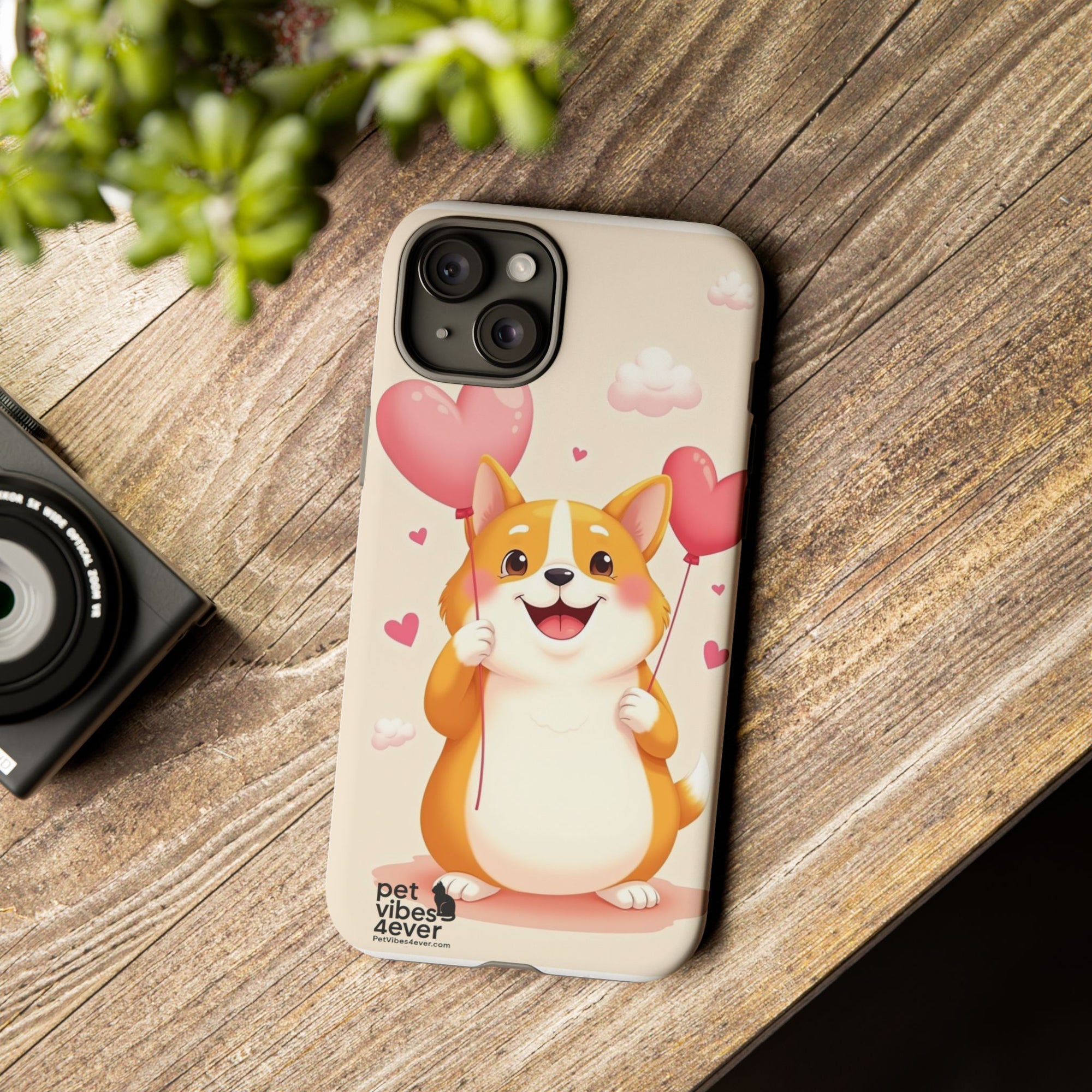 Corgi Love Phone Case, Cute Pet Gift, Animal Lover Accessory, Custom Phone Cover, Valentine's Day Gift