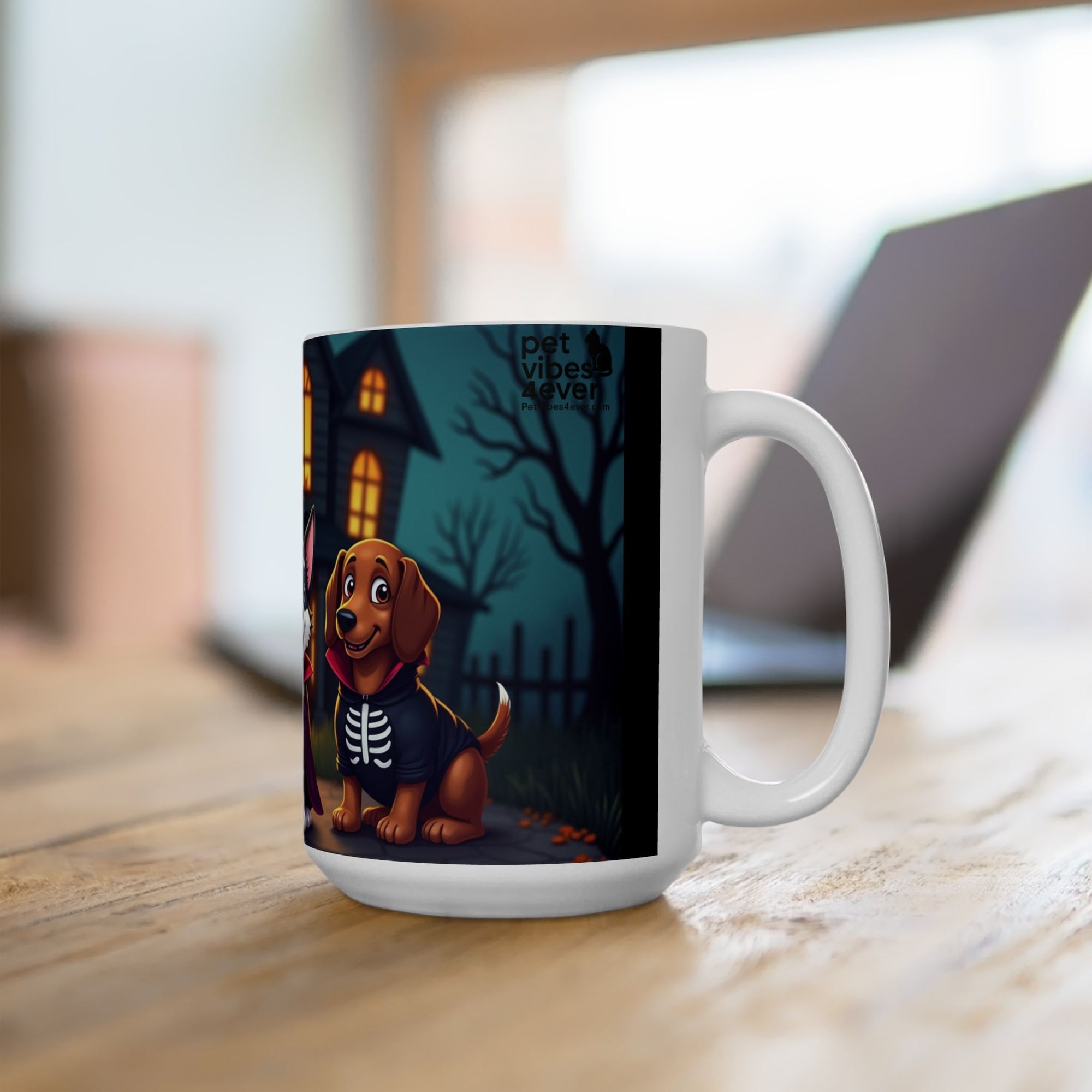 Spooky Pet-Themed Ceramic Mug for Dog Lovers | Halloween Gift, Cute Dog Mug, Pet Owner Coffee Cup, Dog Mom Gift, Fun Halloween Decor