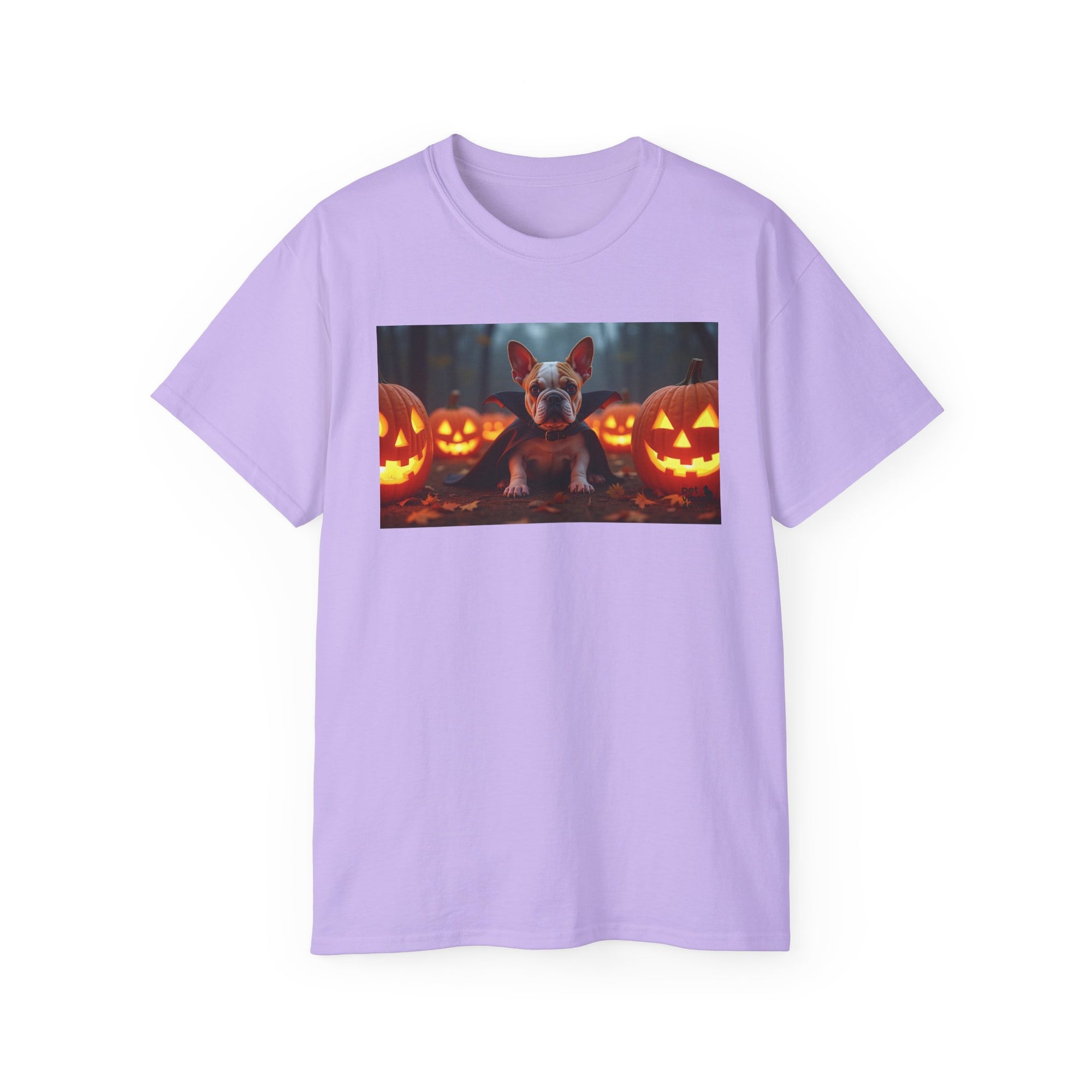 Halloween Dog Graphic Tee, Pumpkin Shirt, Fall Apparel, Casual Wear for Pet Lovers, Unisex Halloween T-Shirt