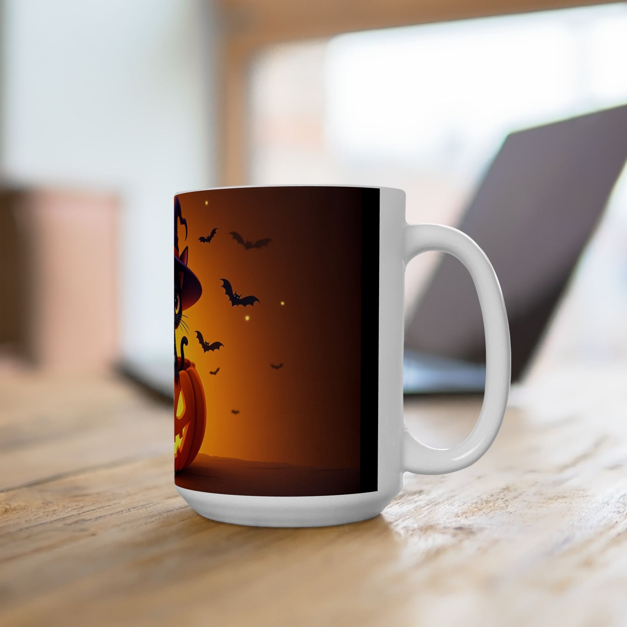 Halloween Cat Mug - Black Cat Pumpkin Coffee Cup, Trick-or-Treat Mug, Fall Home Decor, Spooky Gift, Cat Lover's Kitchen