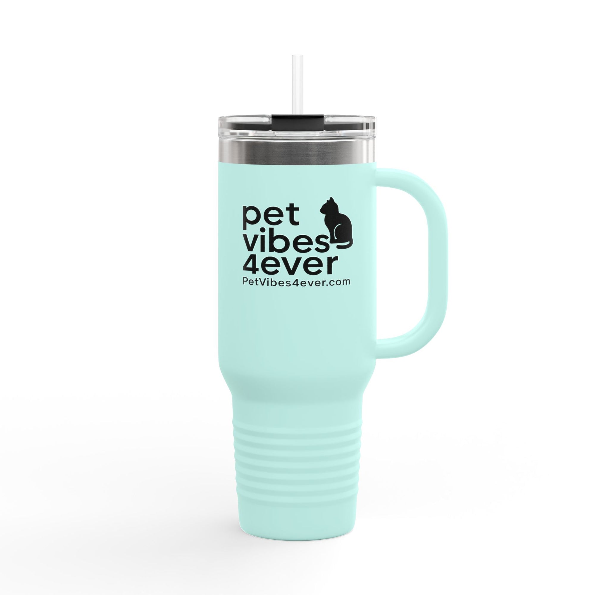 Insulated Travel Mug, Pet Lover's 40oz Coffee Tumbler, Perfect for Hot Drinks, Gifts for Cat Owners, Travel Companion, Pet Vibes 4ever
