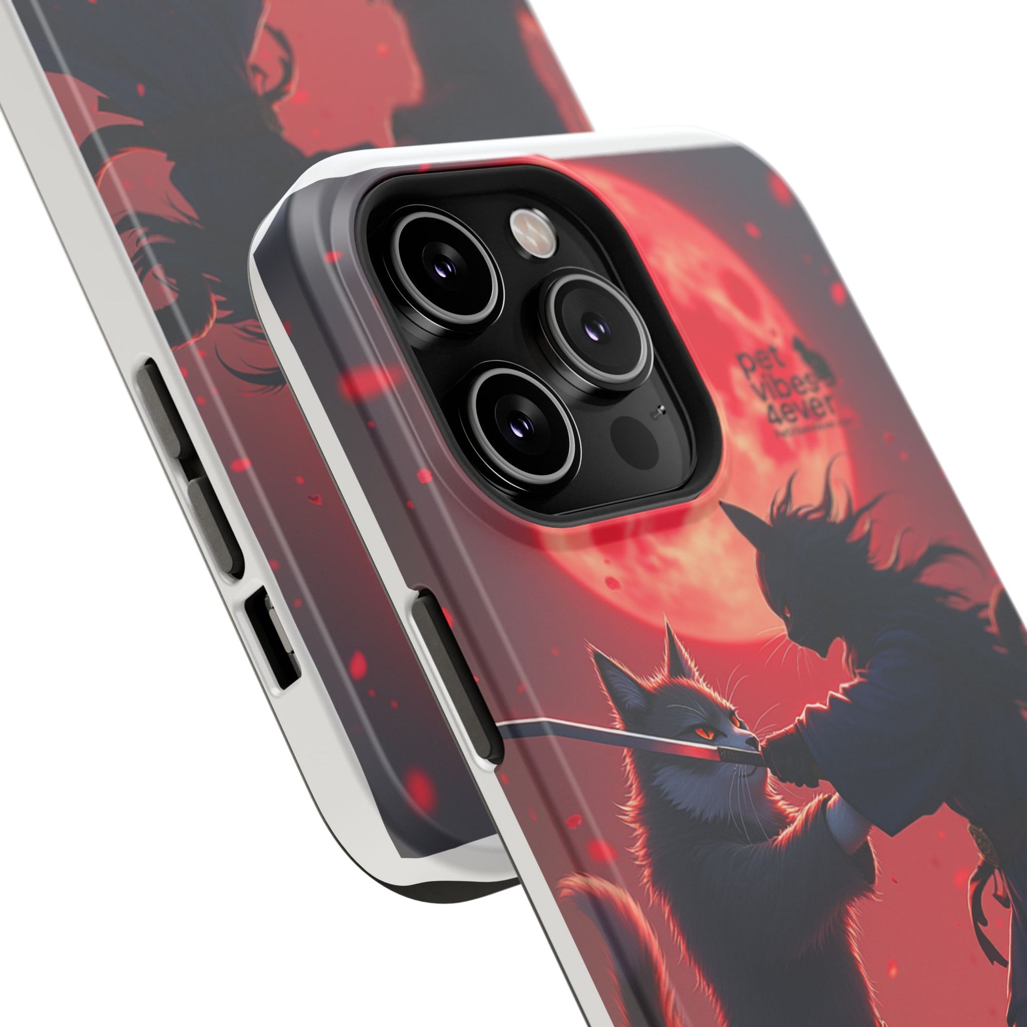 Samurai Cat Phone Case – Impact-Resistant, Pet Lovers, Cool Tech Accessories, Anime Aesthetic, Unique Gifts