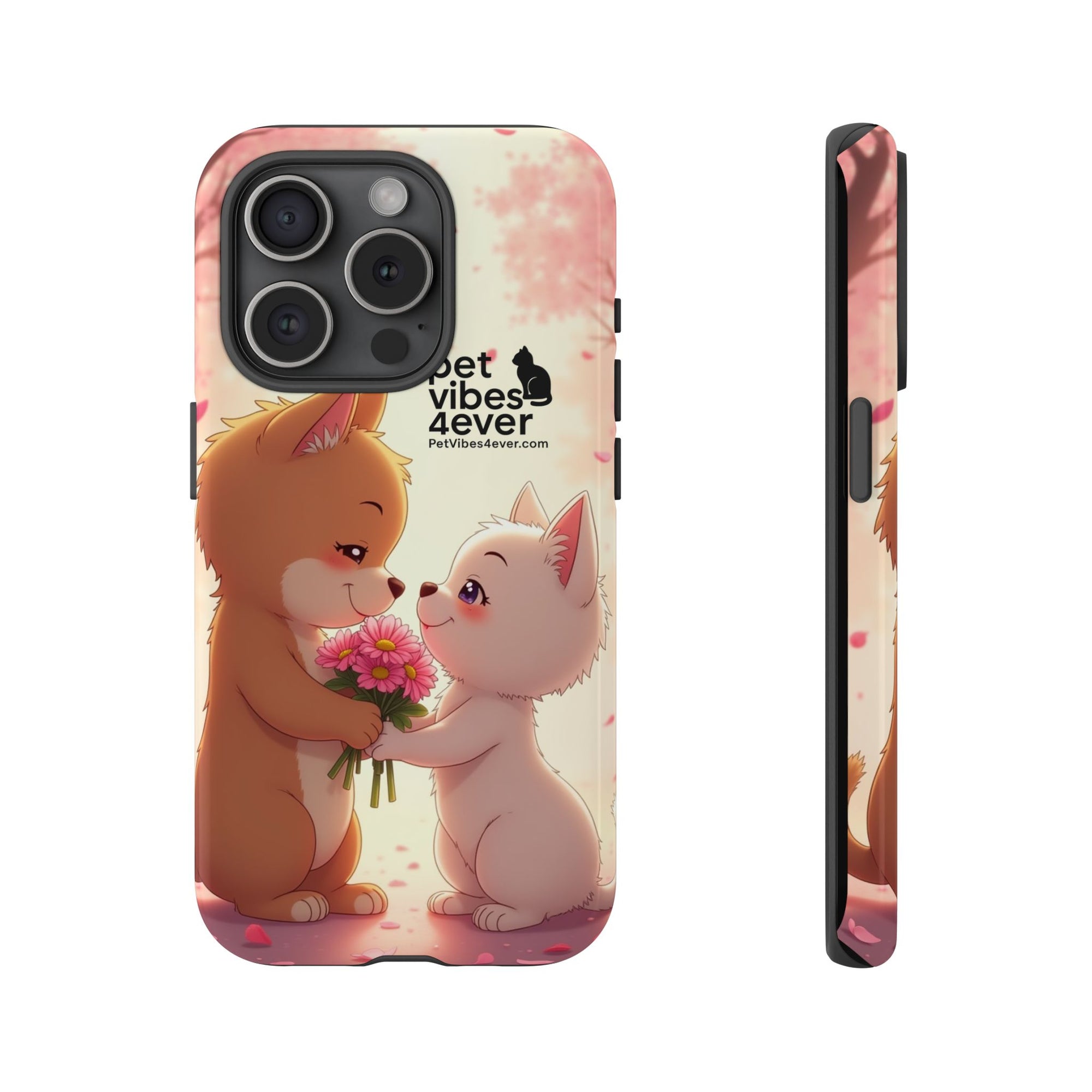 Cute Pet Phone Case, Animal Lovers Gift, Valentine’s Day Present, Custom Phone Cover, Happy Couple Design, Pet Vibes Forever